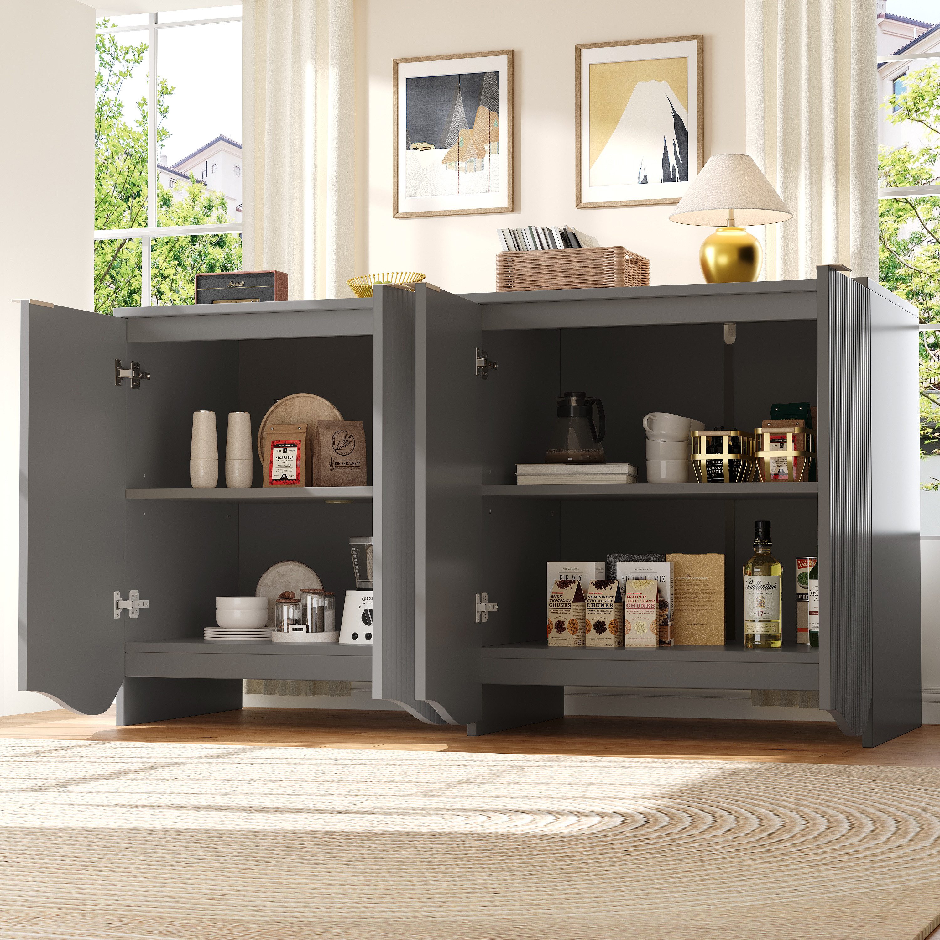 HAUSS SPOLE Sideboard 140×40×85cm mit 4 günstig online kaufen