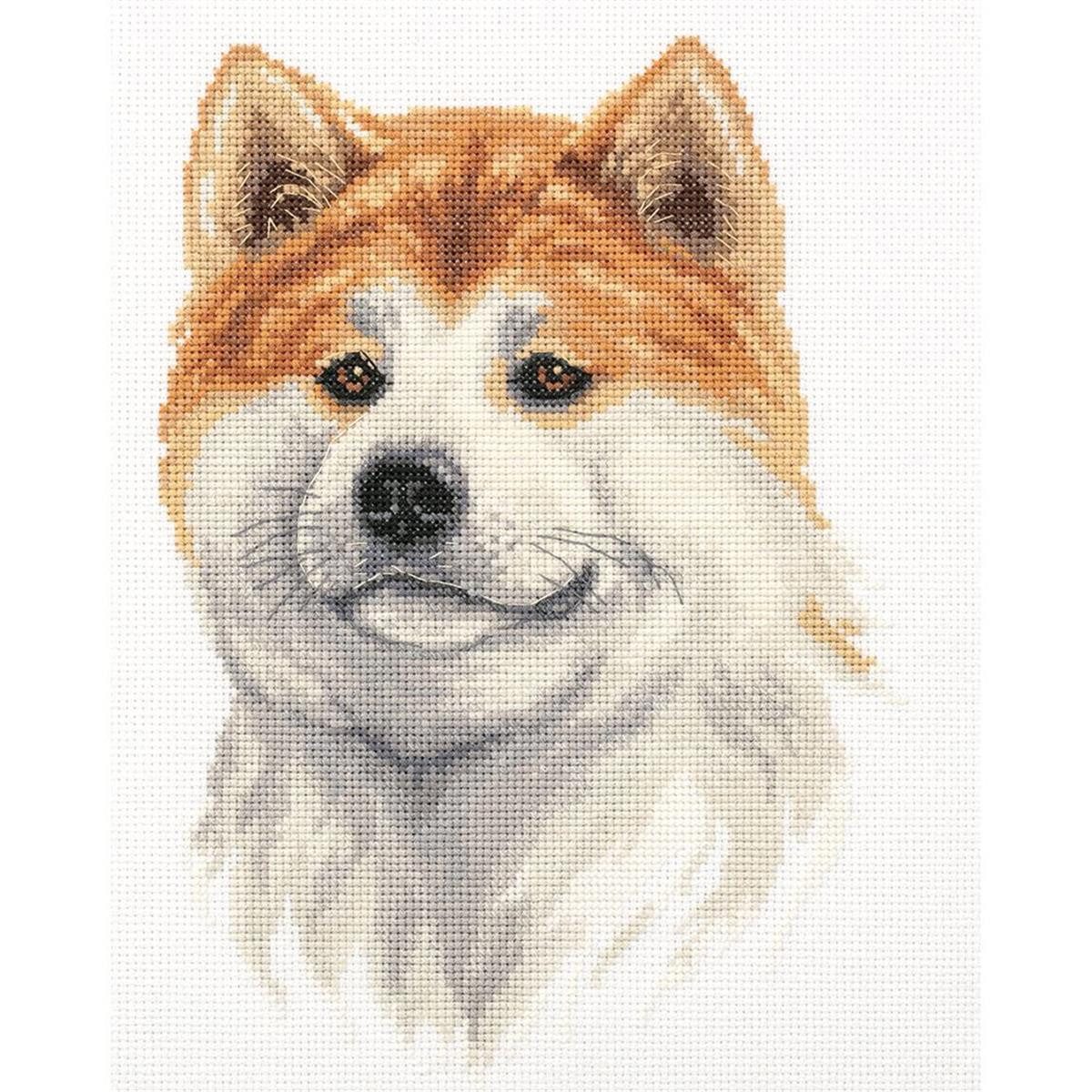 Panna Kreativset Panna Kreuzstichset "Akita Inu" 18.5x25cm, Zählmuster, (embroidery kit by Marussia)