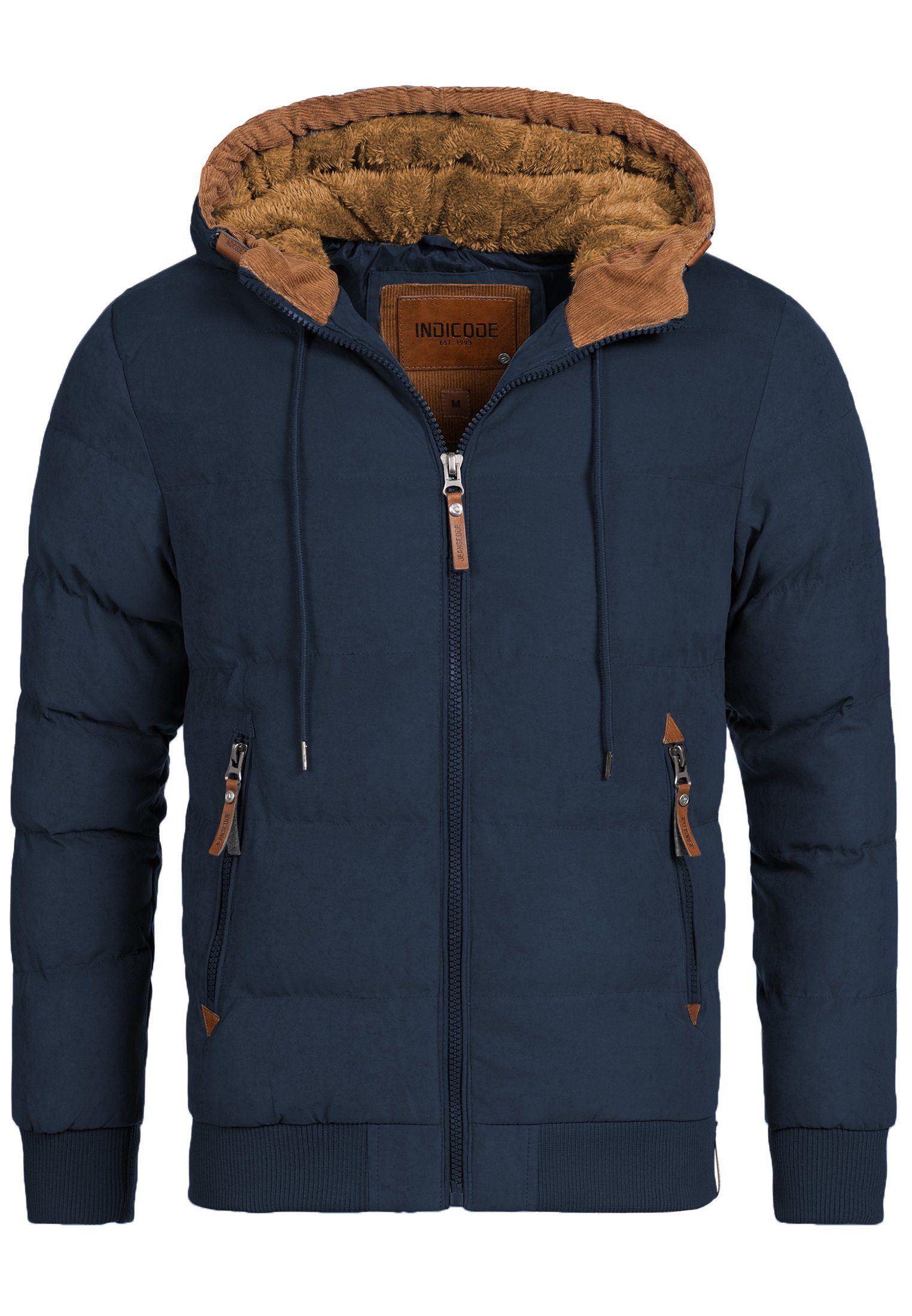 Indicode Winterjacke Herren Adeline Jacke Winter Herrenjacke mit Teddyfutter, gefütterte Kapuze