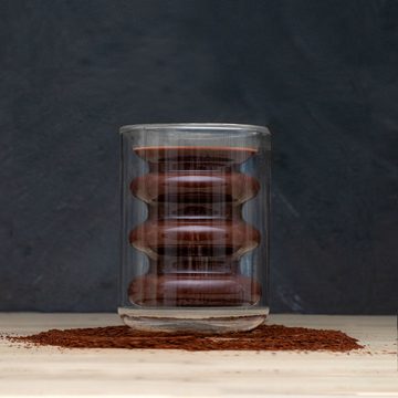 Intirilife Gläser-Set, Glas, Doppelwandiges Thermo Glas - Rillen Style - 190ml Teeglas Kaffeeglas