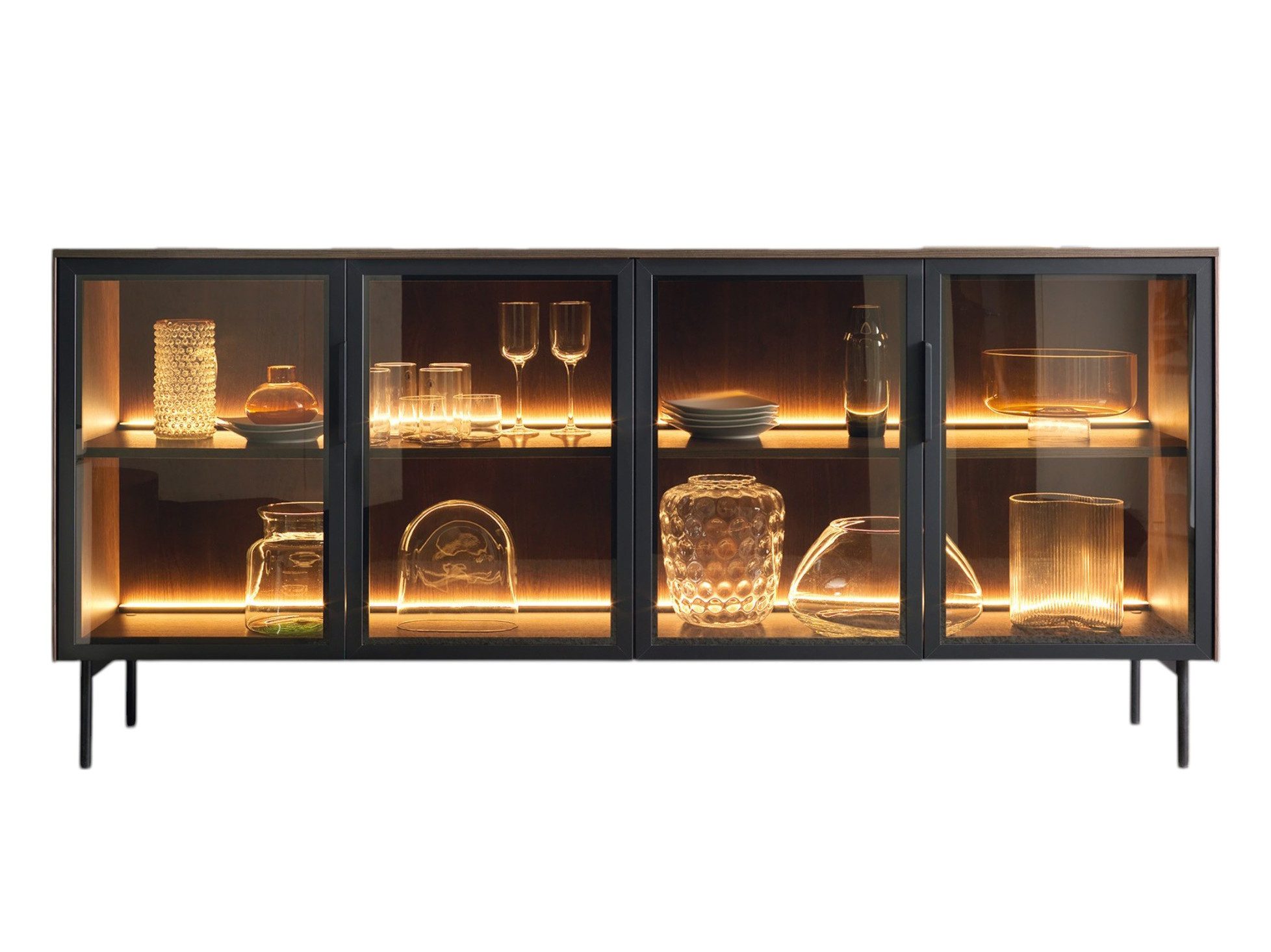 Compleo Kommode mit geriffelte Glasfront, Modern und Elegant MARBELA, Die perfekte Wahl für ein modernes Interieur