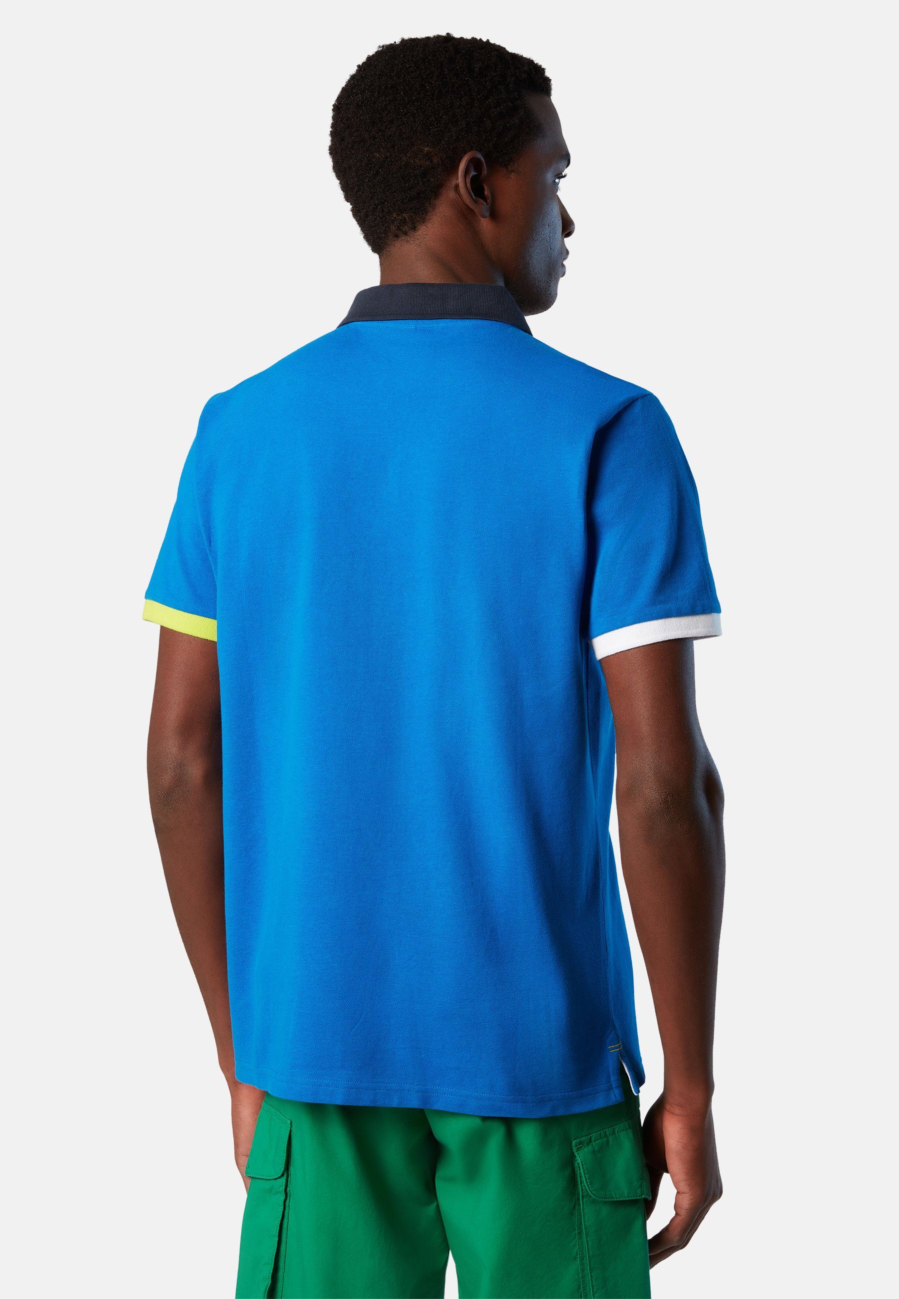 Poloshirt BRIGHT BLUE Design Poloshirt aus Sails North Bio-Baumwolle klassischem mit