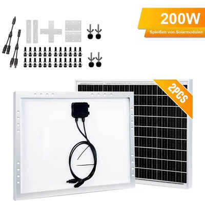 PFCTART Solaranlage 200W Photovoltaik Solaranlage, Balkonkraftwerk Solarmodul, monokristallin, (2-St., Wasserdichtigkeitsklasse IP65)