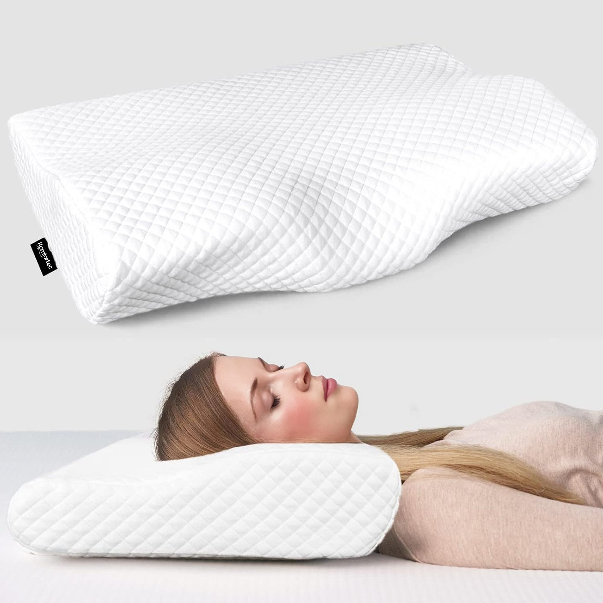 Komfortec Nackenstützkissen aus Memory Foam, Orthopädisches Kopfkissen, Fül günstig online kaufen