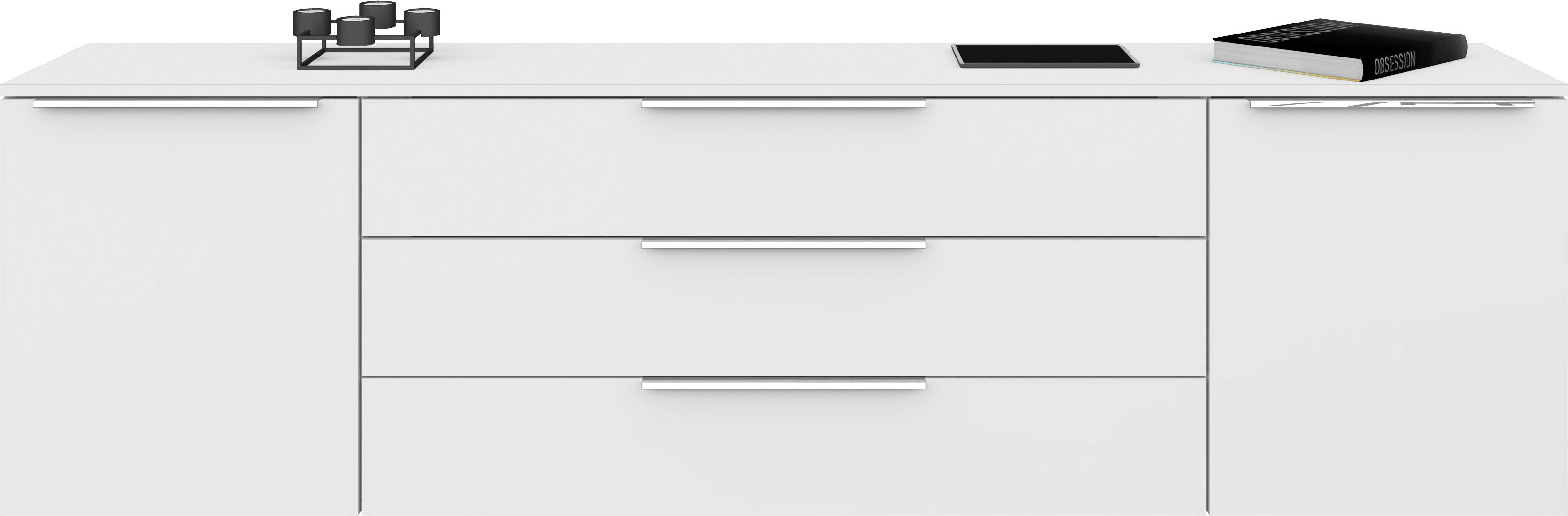 borchardt Möbel Sideboard Oliva, hängend oder stehend mit Metallgriffen, Breite 166 oder 200cm, 2 Türen 3 Schubfächer