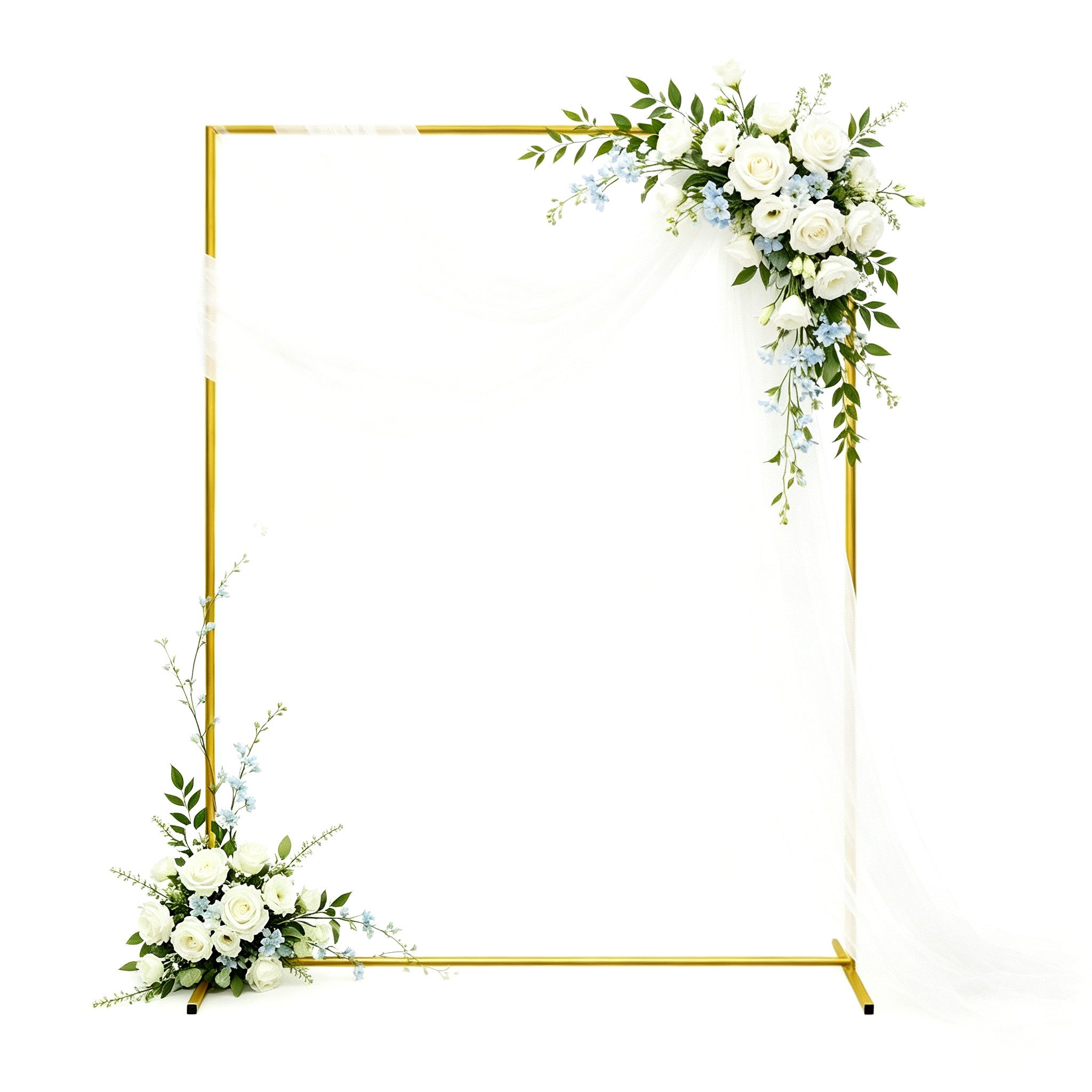 FANNOU Wabendekoration Hochzeitsbogen Hintergrund Ständer, Eckig Ballonbogen Gold, Metall Traubogen Hochzeit, Ballonbogen, Hochzeit, Geburtstags, Partys
