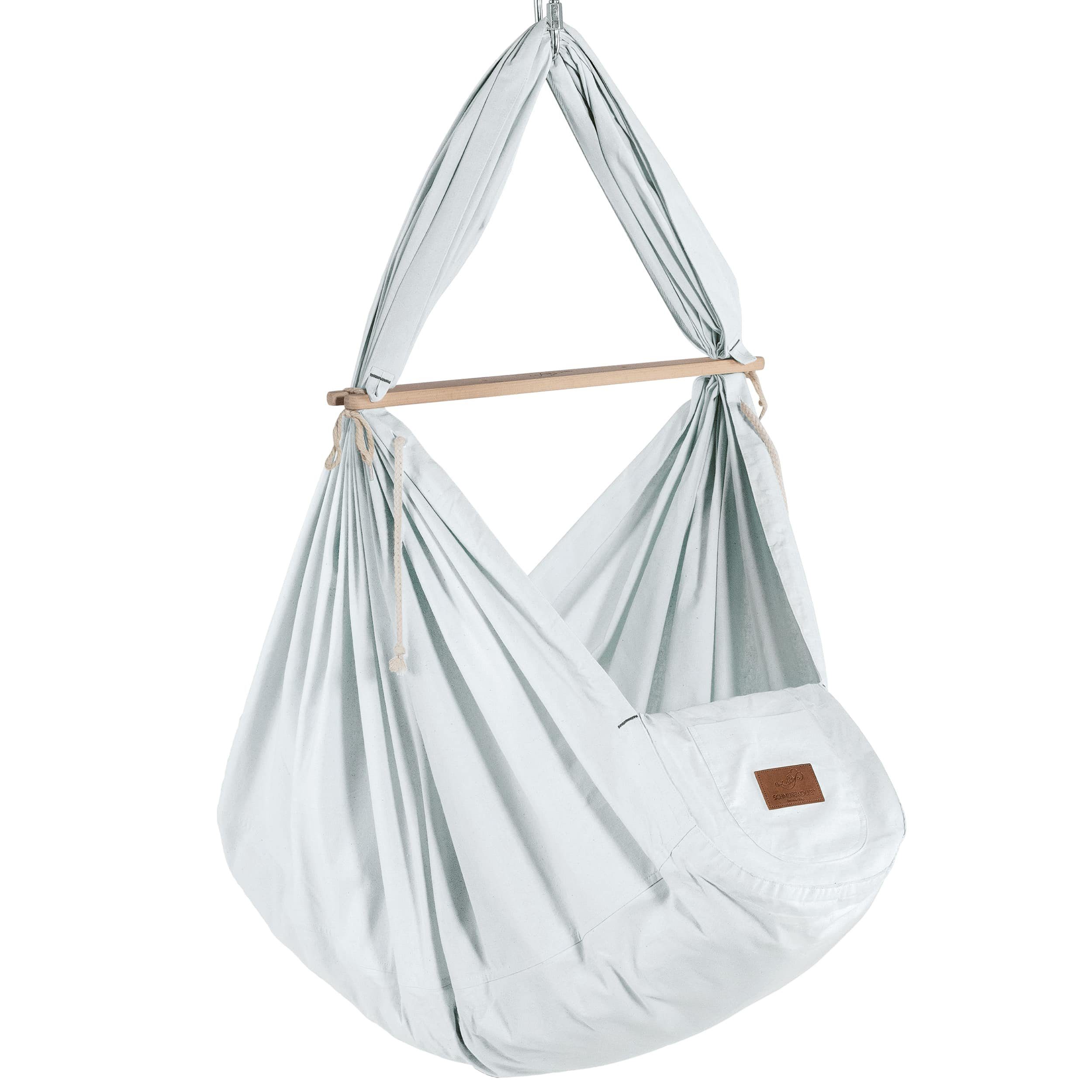 Stubenbett Federwiege Bio AirGrey mit Tipi Anthrazit und Motor