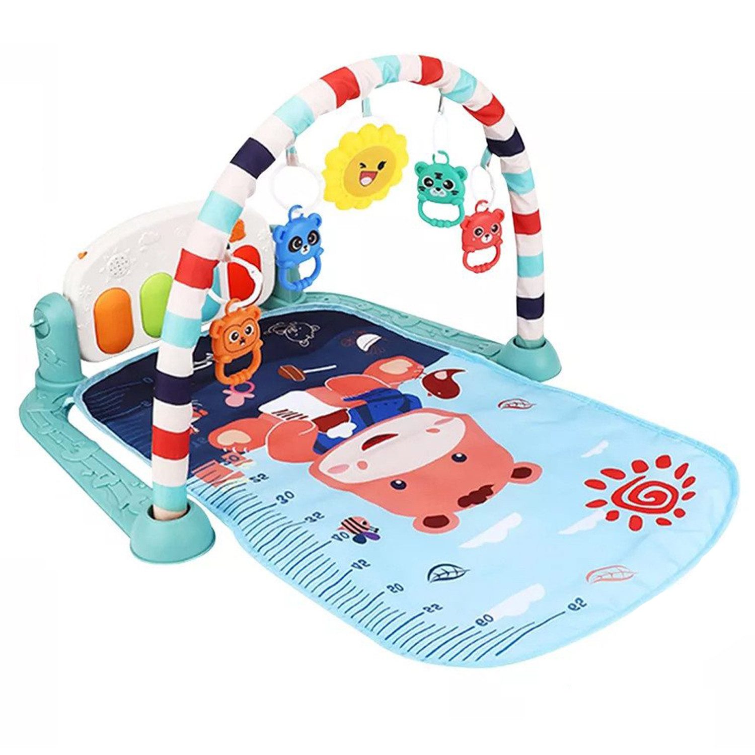 Krabbeldecke Lernmatte Spieldecke Erlebnisdecke Blaues,mit Klavier, Licht, Musik