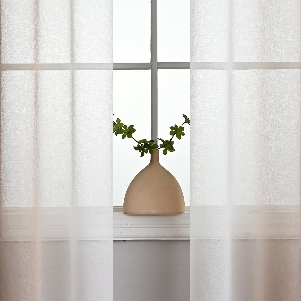 Fenstervorhang Durchsichtig, Braun HOMEIDEAS, Ösen Vorhang, (2 Farbverlauf St), transparent,