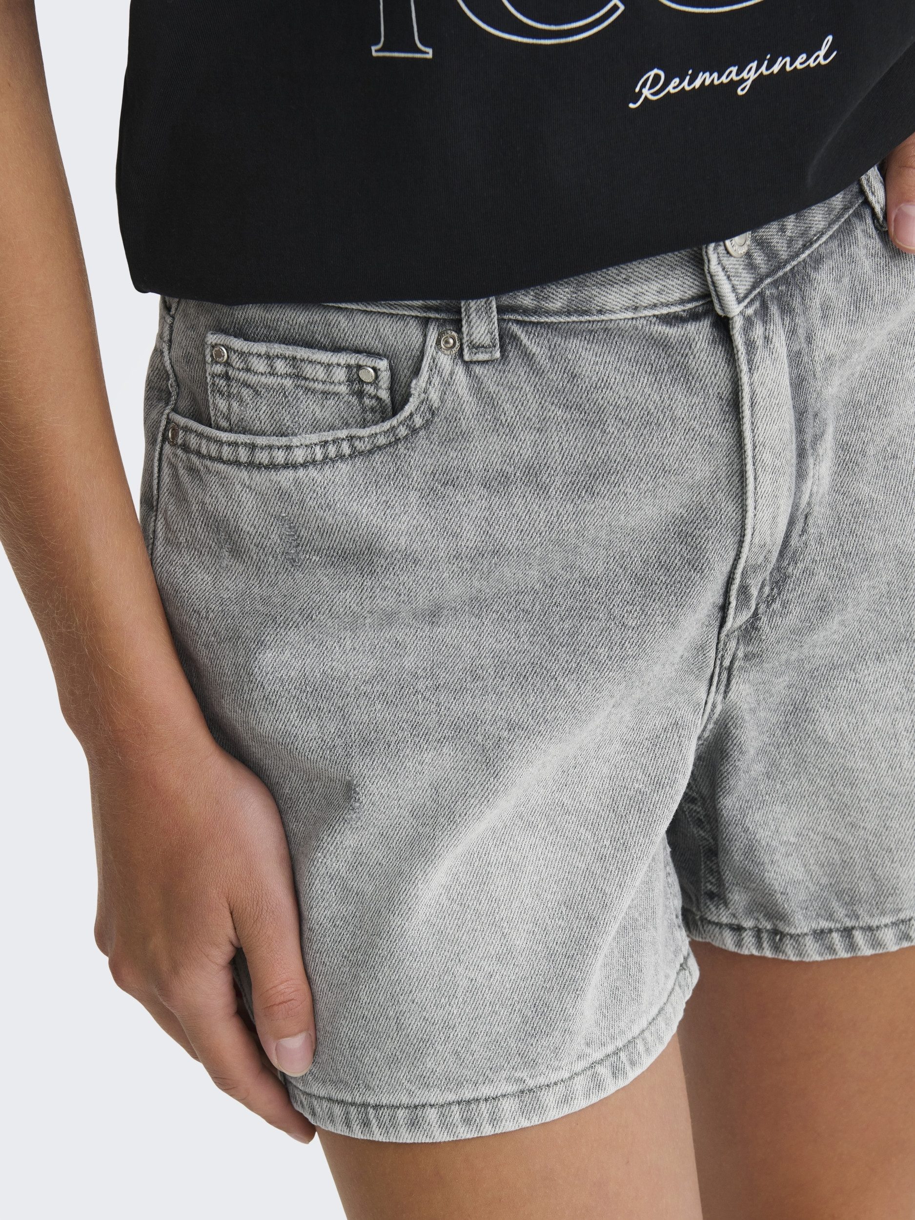 ONLY Stoffhose ONLELLA MW SHORTS TAI DNM