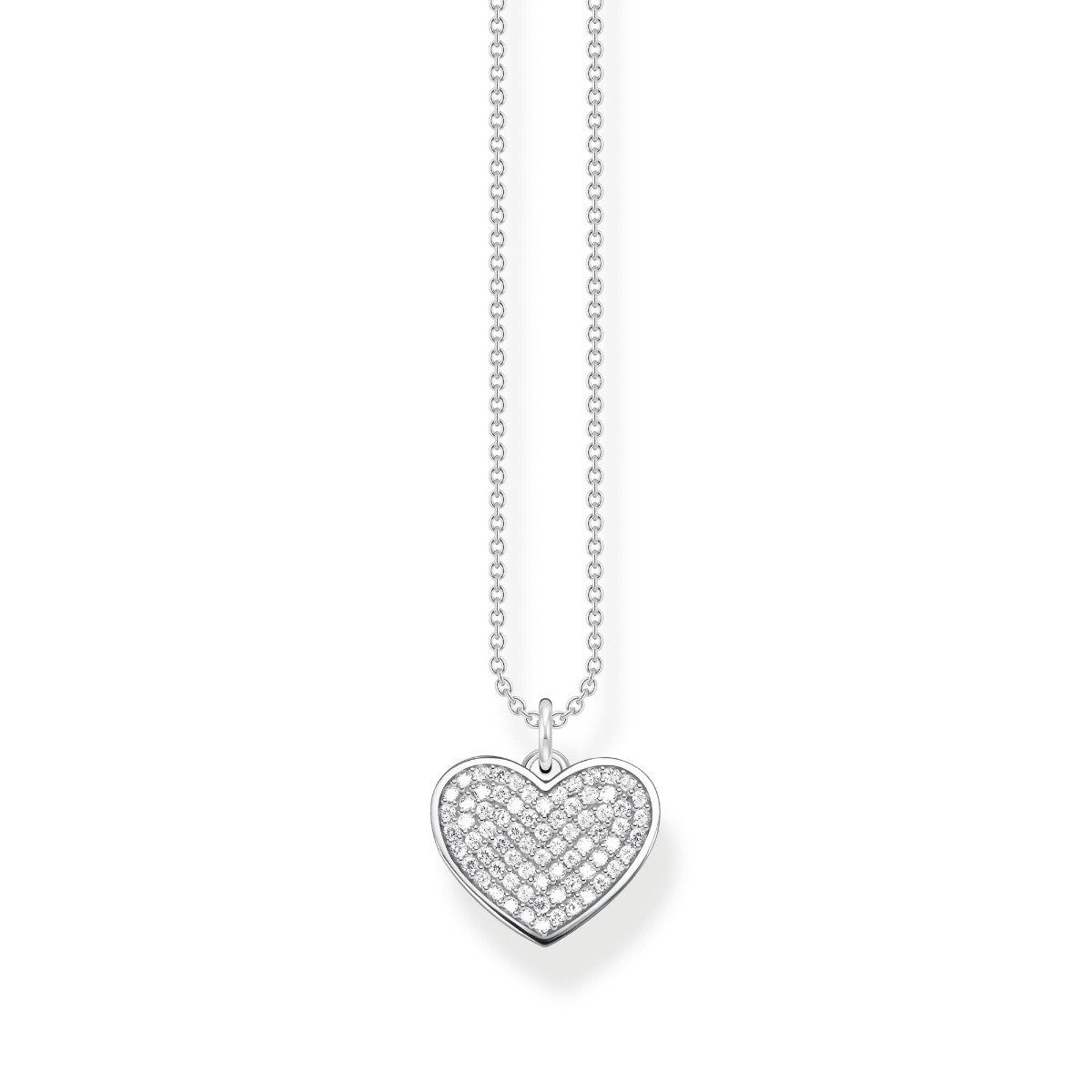 THOMAS SABO Herzkette Zirkonia Herz Anhänger KE2127-051-14 Halskette mit Silber Damen