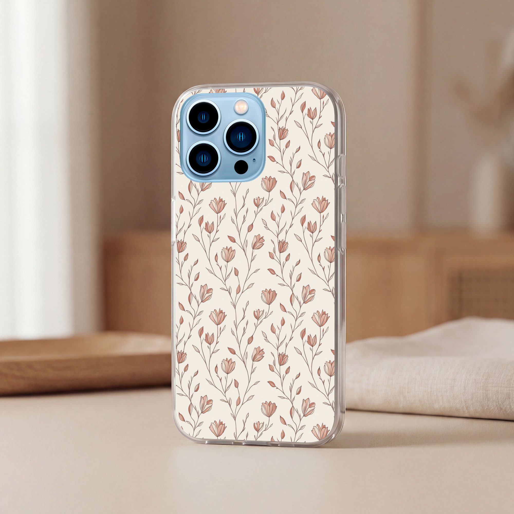 MuchoWow Handyhülle für Apple iPhone 13 Pro Max Muster - Klassisch - Rosa, Smartphone-Bumper, Print, Handy Schutzhülle Dünn