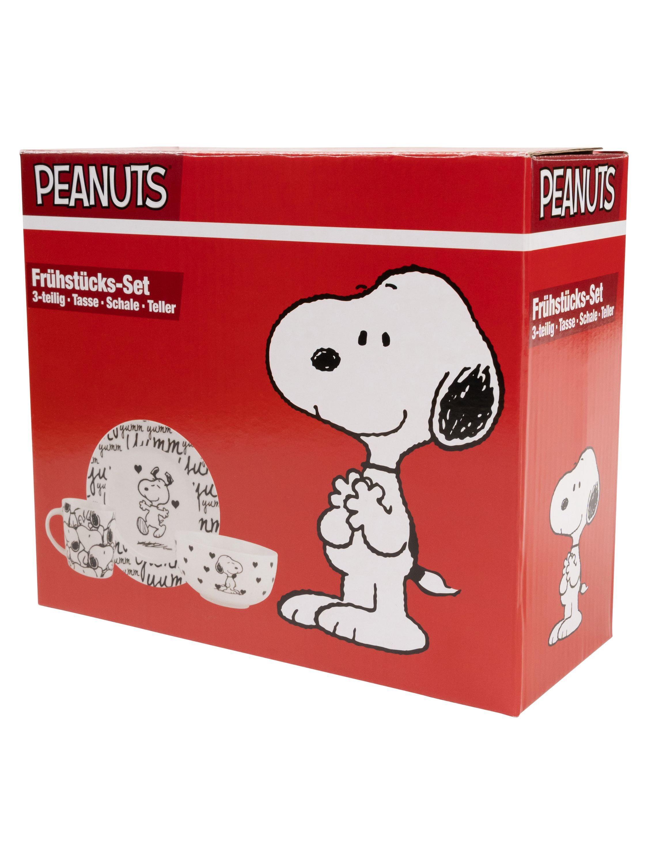United Labels® Frühstücks-Geschirrset Peanuts Snoopy - yumm yumm -3-tlg., 1 Personen, Porzellan – Bild 3 von 5