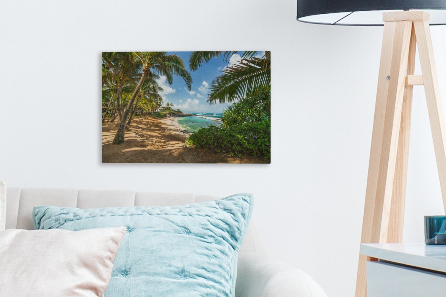 OneMillionCanvasses® 30x20 Wanddeko, Hawaii St), (1 Wandbild Palmen, - Aufhängefertig, - Leinwandbilder, cm Leinwandbild Tropisch