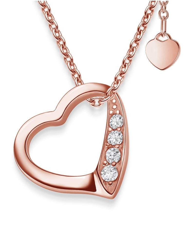 Amoonic Herzkette Halskette Damen Silber 925 günstig online kaufen