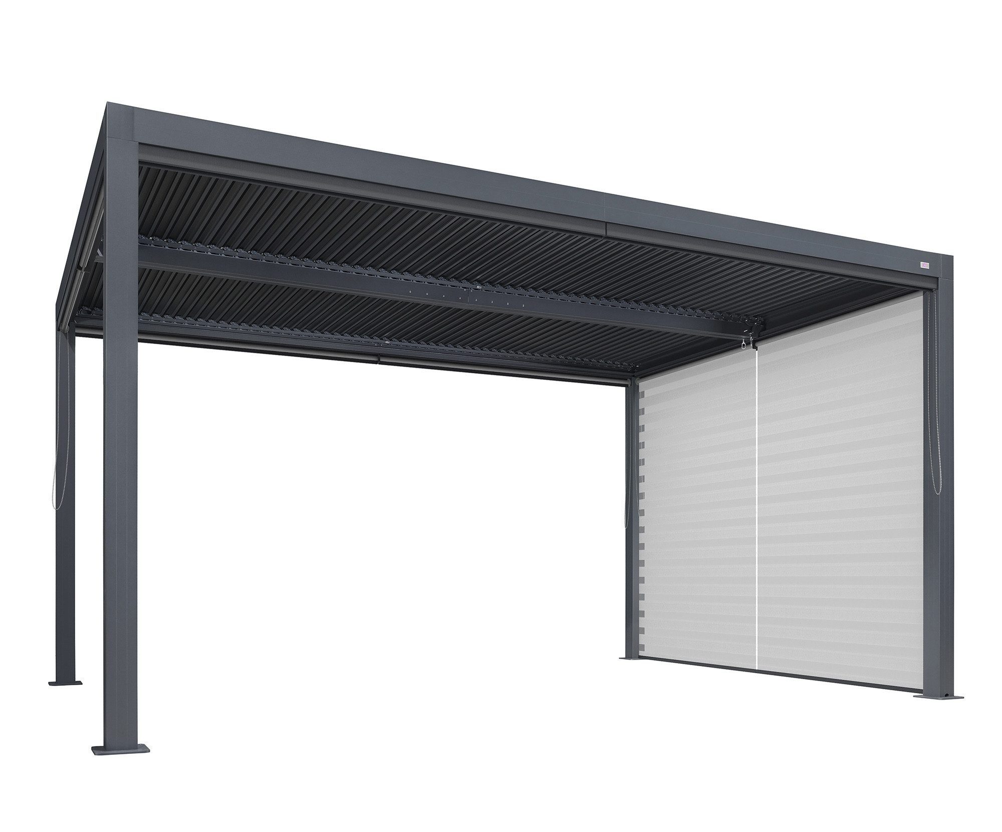 PURPLE LEAF Pergola Terrassenüberdachung mit Sonnenrollo, Gartenpavillon mit Lamellendach