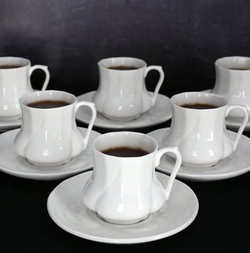 Lantelme Kaffeeservice Kaffeentassen Kaffeeservice Kaffeekannen Set (12-tlg), 6 Personen, aus feinem Porzellan, handarbeit