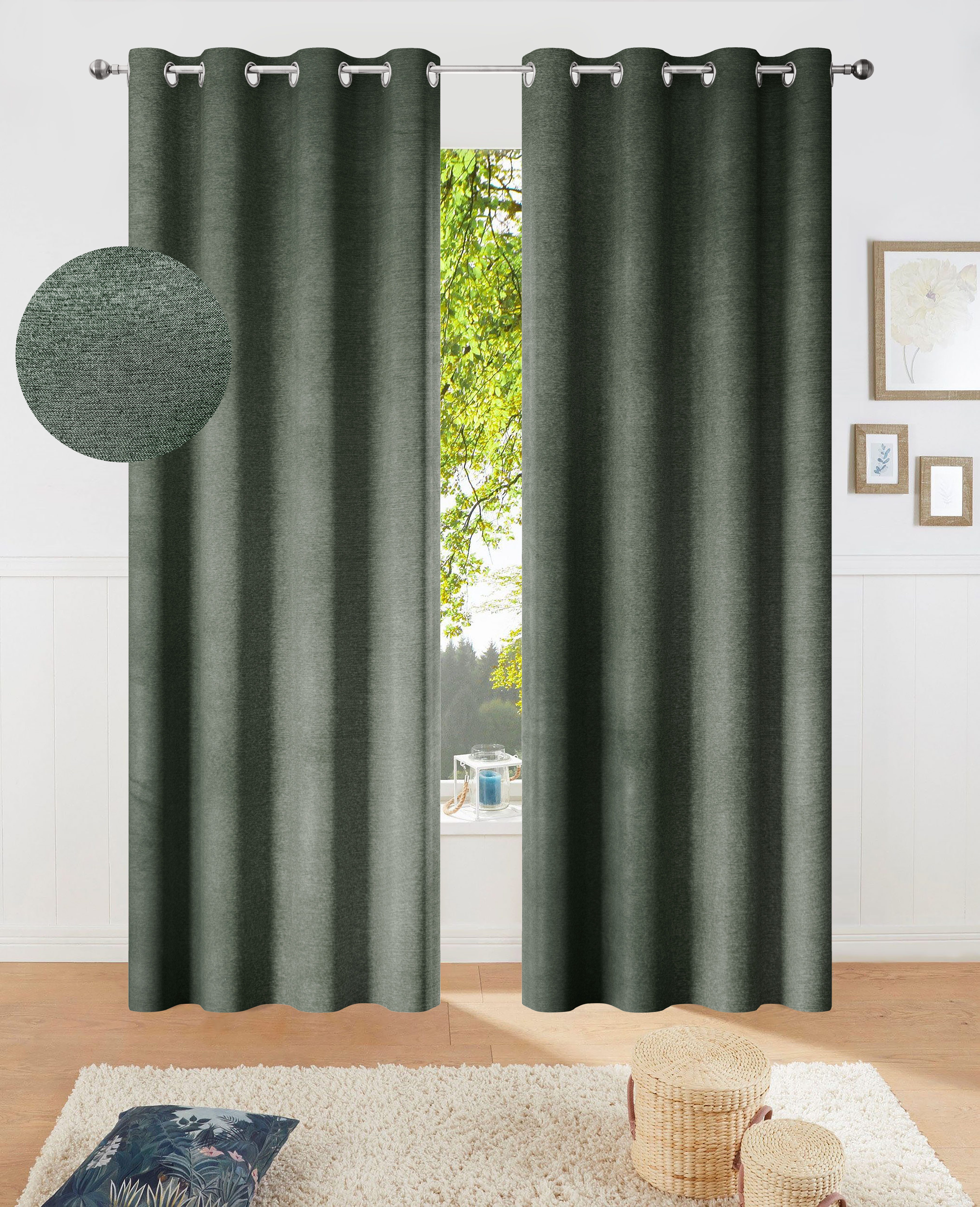 my home Verdunkelungsvorhang Fleuriss, Ösen (1 günstig online kaufen