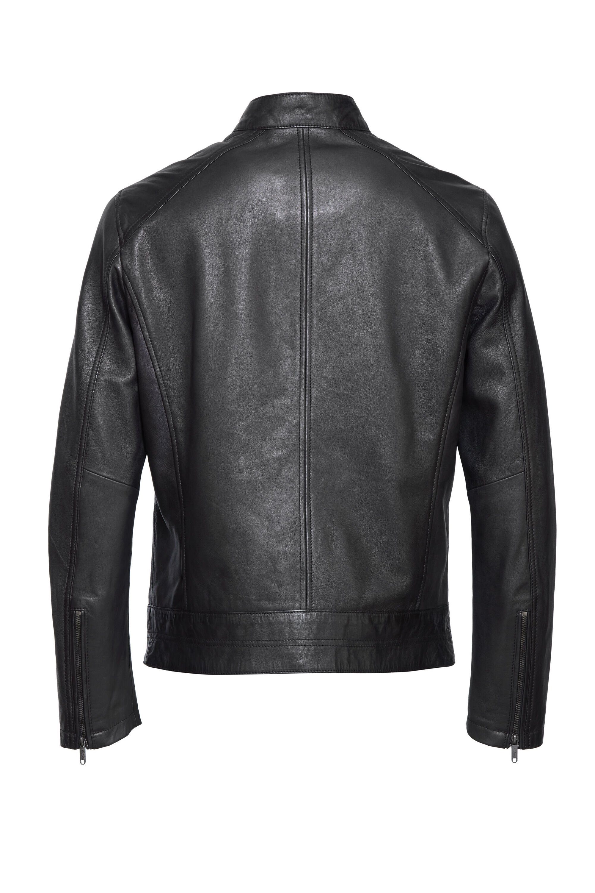 bugatti Lederjacke BURUBIO (1-St) mit Reißverschluss an den Ärmeln