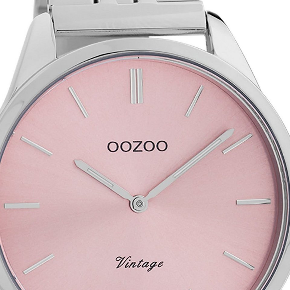 OOZOO Quarzuhr Oozoo Damen Armbanduhr Timepieces Analog, Damenuhr rund,  mittel (ca. 38mm) Metallarmband, Fashion-Style, Japanisches Laufwerk