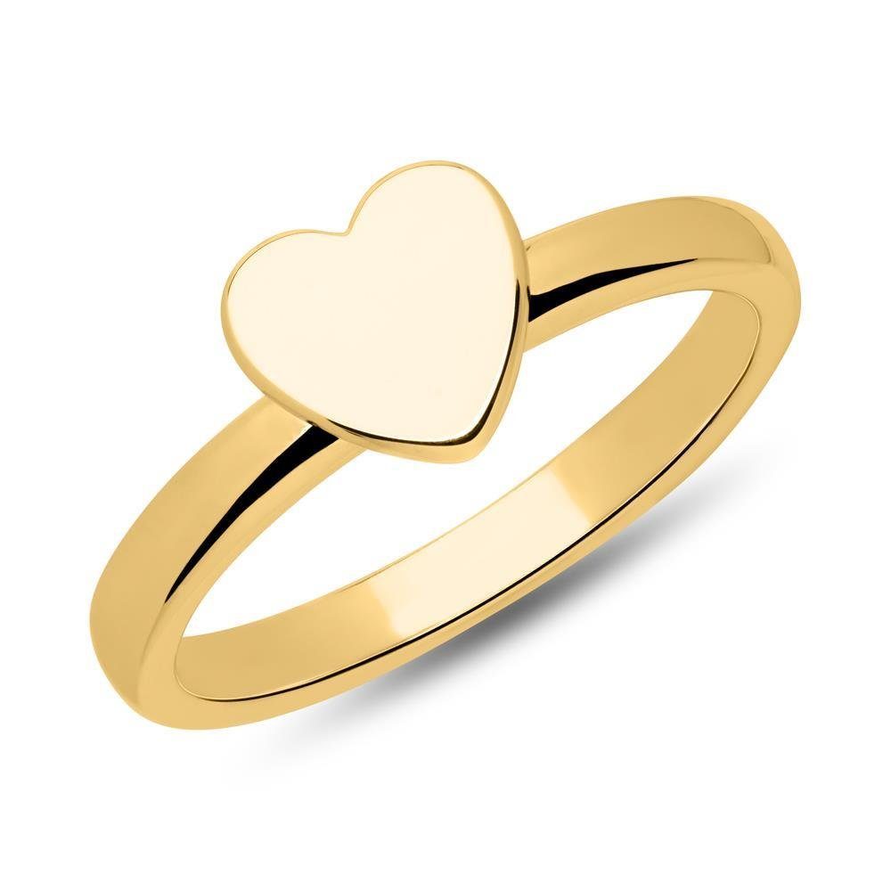 Unique Silberring Vergoldeter 925er Silberring Herz Unique SR0424 (Größe: 56mm)