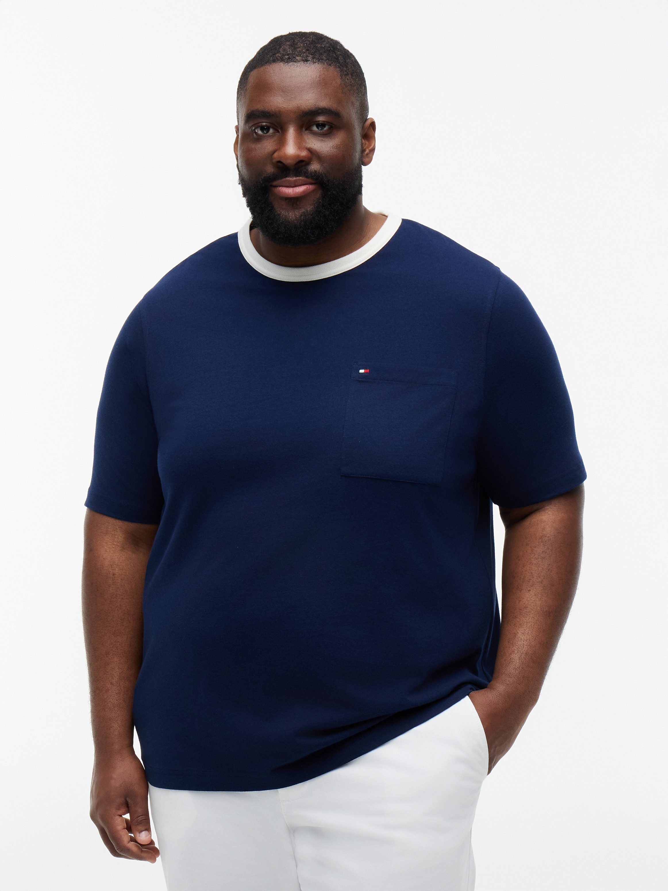 Tommy Hilfiger Big & Tall T-Shirt BT-MESH NECKTRIM Große Größen