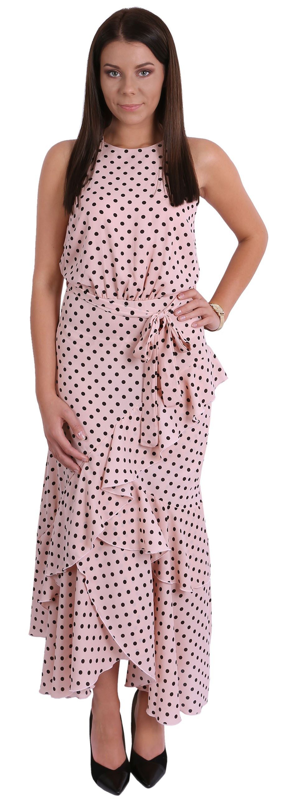 Sarcia.eu Maxikleid Pinkes Maxikleid mit Tupfen günstig online kaufen
