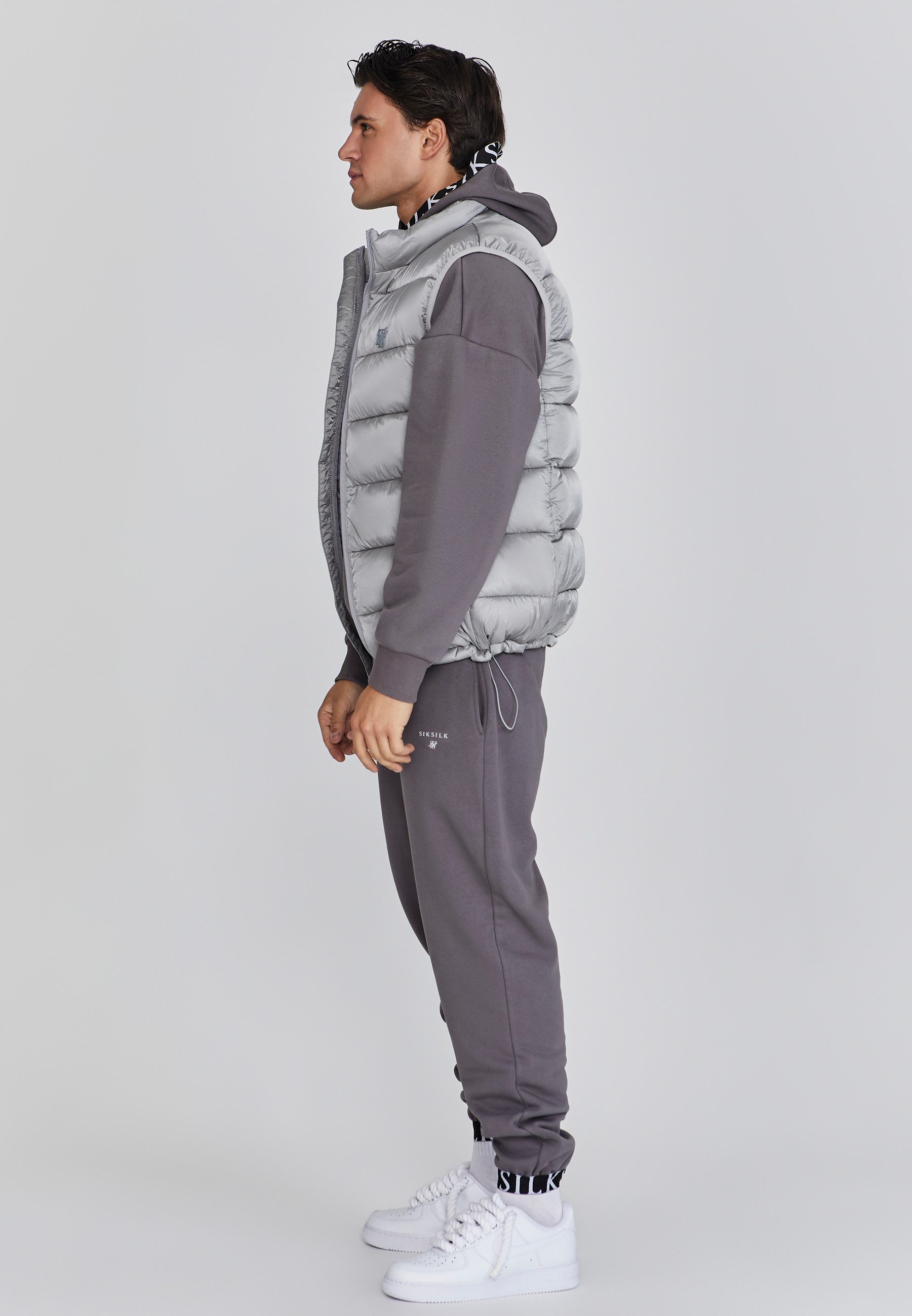 Siksilk Steppweste SikSilk Herren Graue Weste günstig online kaufen
