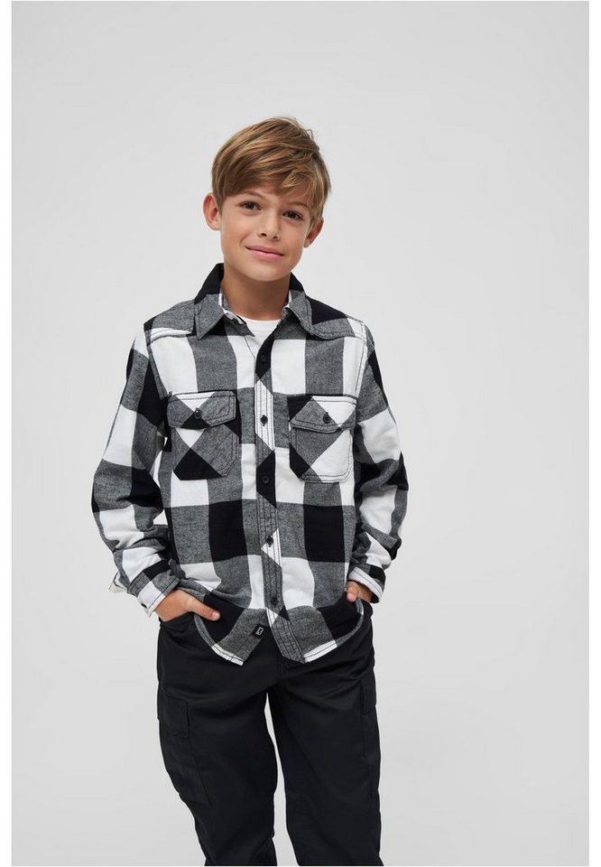 Brandit Langarmhemd Unisex Checkshirt Kids (1-tlg), Stylisches Shirt aus  angenehmer Baumwollmischung
