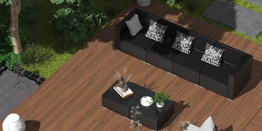 MeXo Gartenlounge-Set Balkonmöbel Rattan Modulsofa mit günstig online kaufen