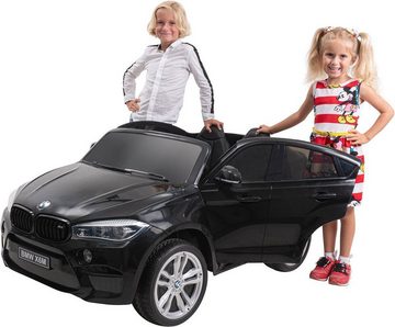 Actionbikes Motors Elektro-Kinderauto BMW X6M F16 XXL - Kinder Elektroauto ab 3 Jahre - Türen zum Öffnen, Belastbarkeit 40 kg, (2-tlg), inkl. Stoßdämpfer hinten - mit Fernbedienung - Ledersitze