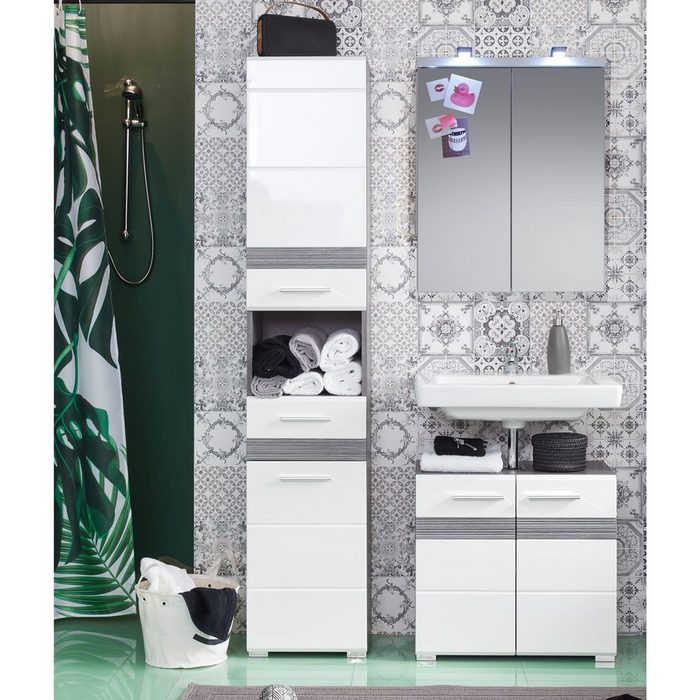 ebuy24 Badezimmer-Set SetOne Badmöbelset B mit Bad Spiegelschrank ohne L