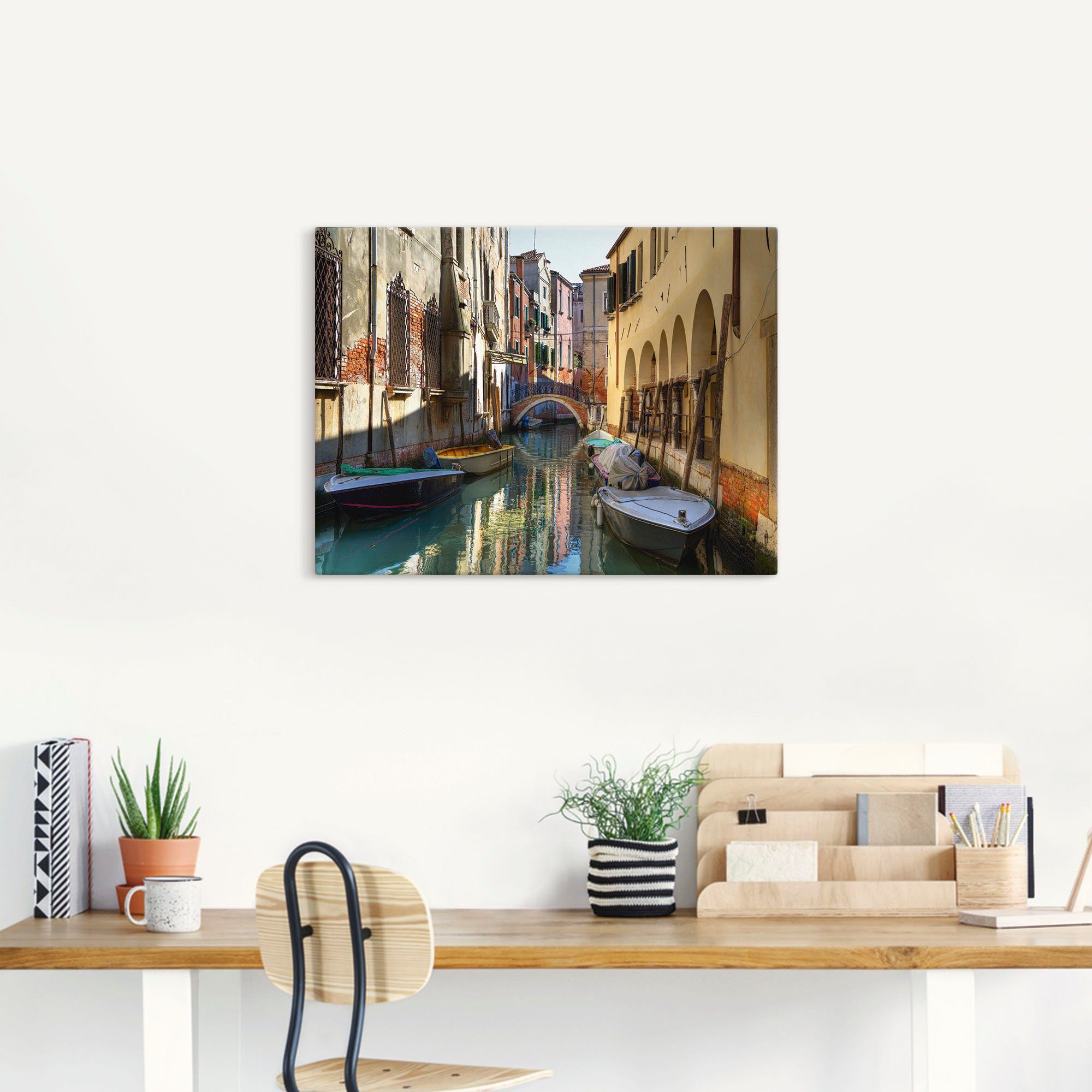 Artland Wandbild »Boote auf Kanal in Venedig«, Italien (1 Stück), in vielen Größen & Produktarten - Alubild / Outdoorbild für den Außenbereich, Leinwandbild, Poster, Wandaufkleber / Wandtattoo auch für Badezimmer geeignet-kaufen