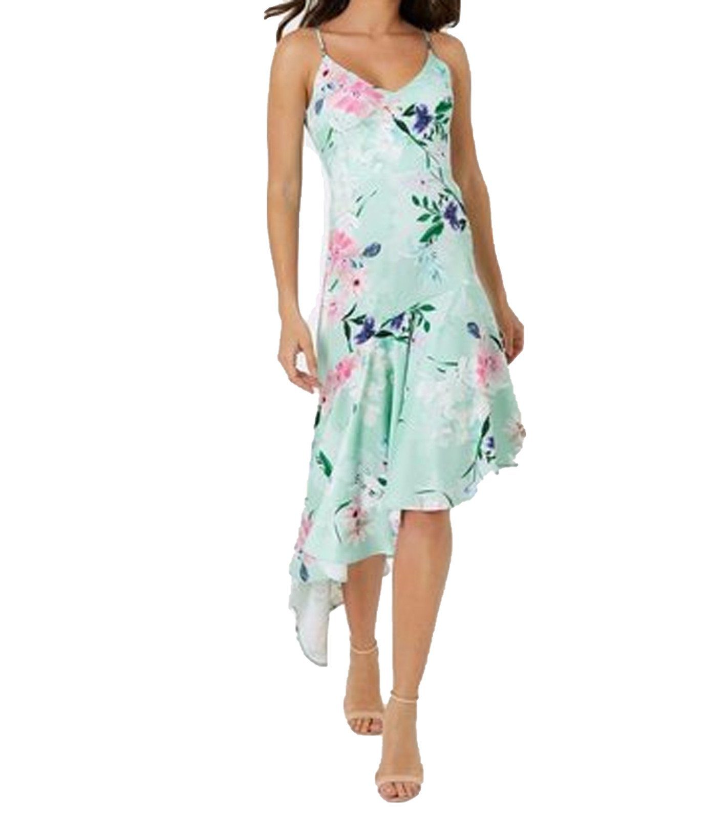 LIPSY Sommerkleid »LIPSY LONDON Kleid geblümtes Damen Vokuhila-Kleid mit  Volantkante Sommer-Kleid Blau« online kaufen | OTTO