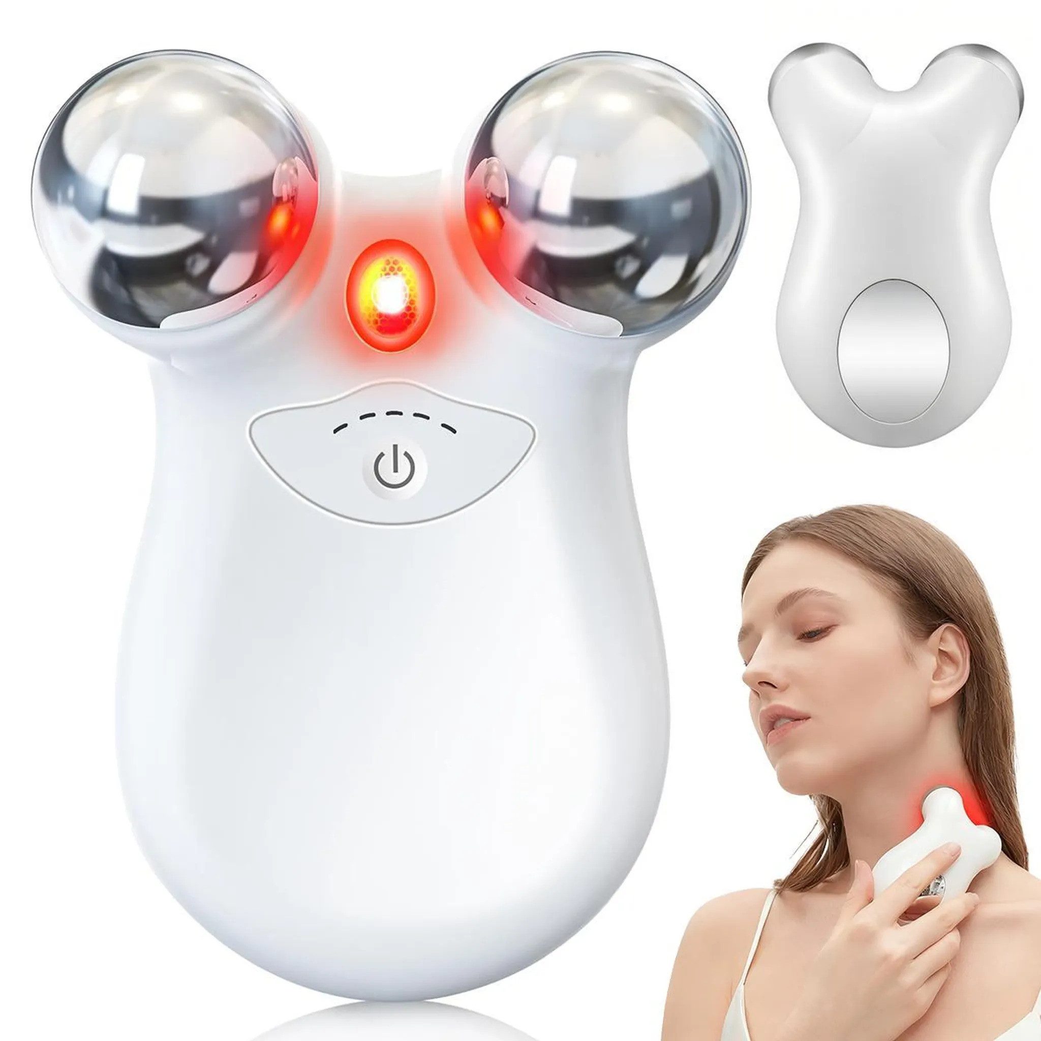 Lisabonde Gesichtsmassagegerät mit Mikrostrom & Rotlicht – 4 Modi, 5 Stufen, 5-in-1 Mikrostrom-Gerät, Mikrostrom-Technologie, 630nm Rotlicht, für alle Hauttypen, USB
