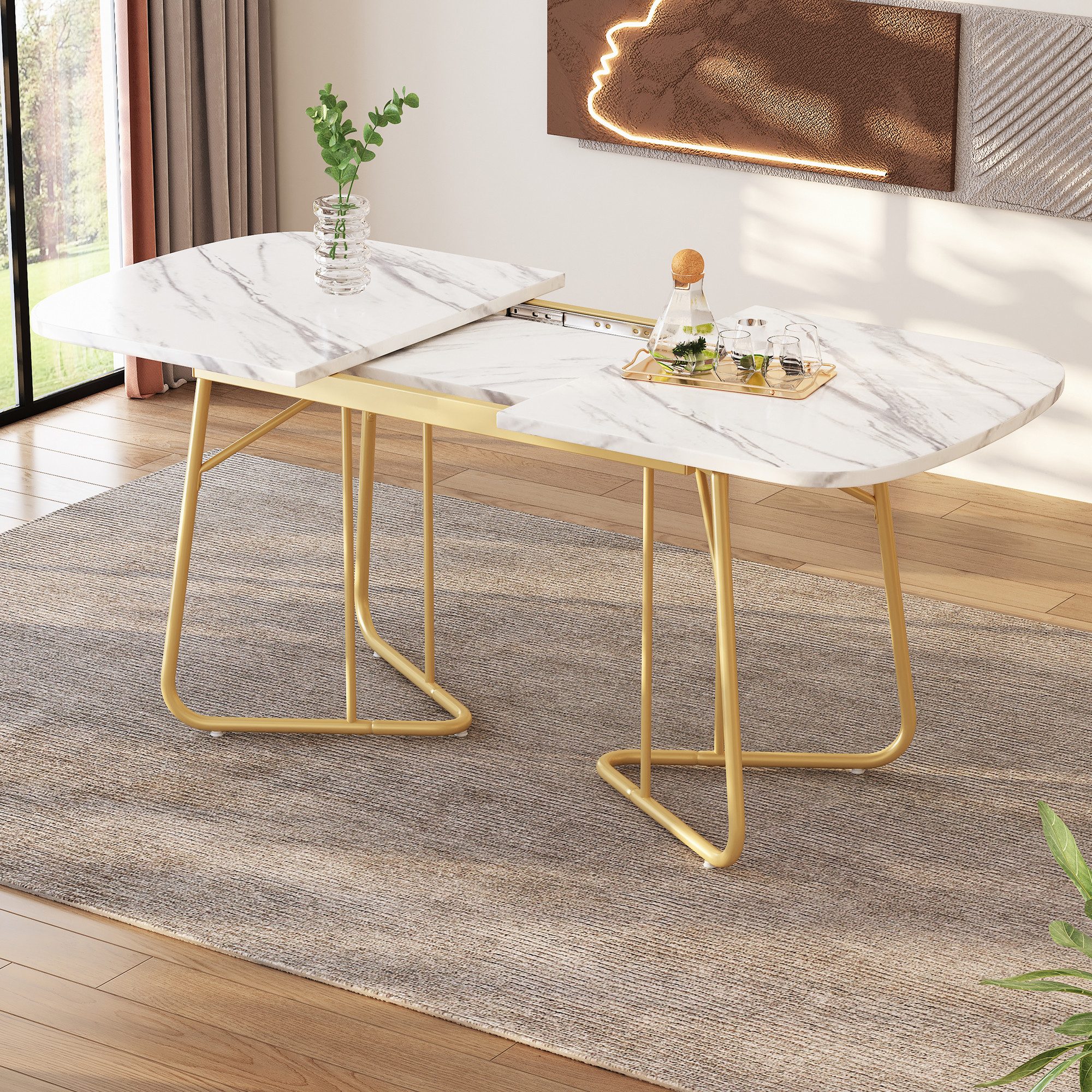 HAUSS SPOLE Esstisch 140/180x80 cm Weißer günstig online kaufen