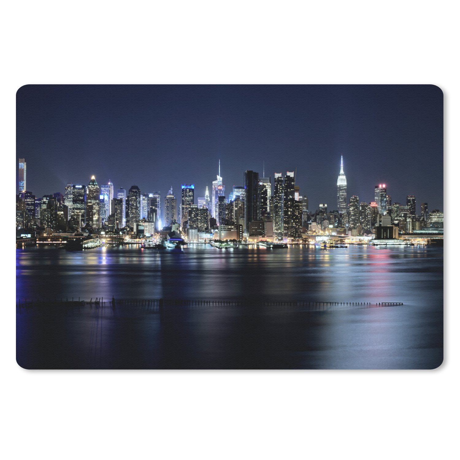 MuchoWow Mauspad New York - Sternenhimmel - Empire State Building (1-St), Mouse pad Klein, Gaming Deko, PC Zubehör, 27x18 cm
