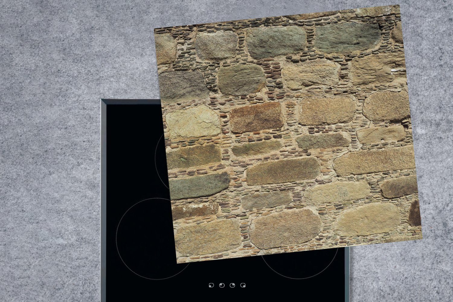 MuchoWow Herdblende-/Abdeckplatte Bildfüllende antike Wand, tlg), Ceranfeldabdeckung, Vinyl, Arbeitsplatte küche 78x78 (1 cm, für