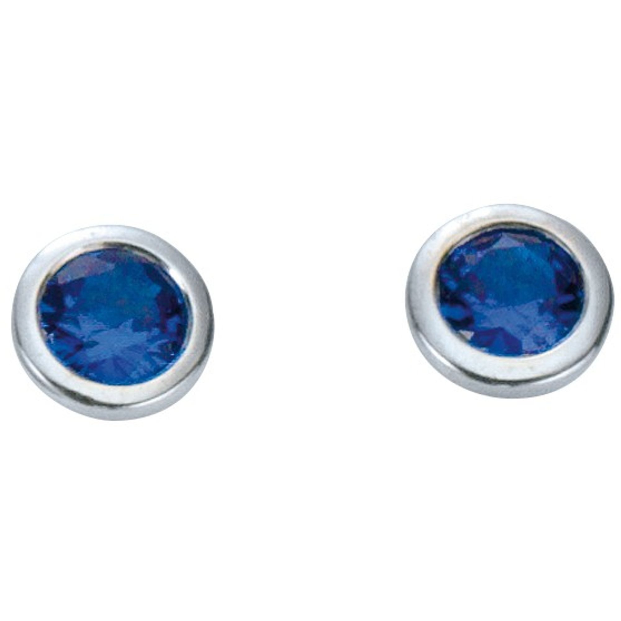 Miamar Paar Ohrstecker 01.1098B, Miamar 01.1098B Damen Ohrstecker Silber Zirkonia blau