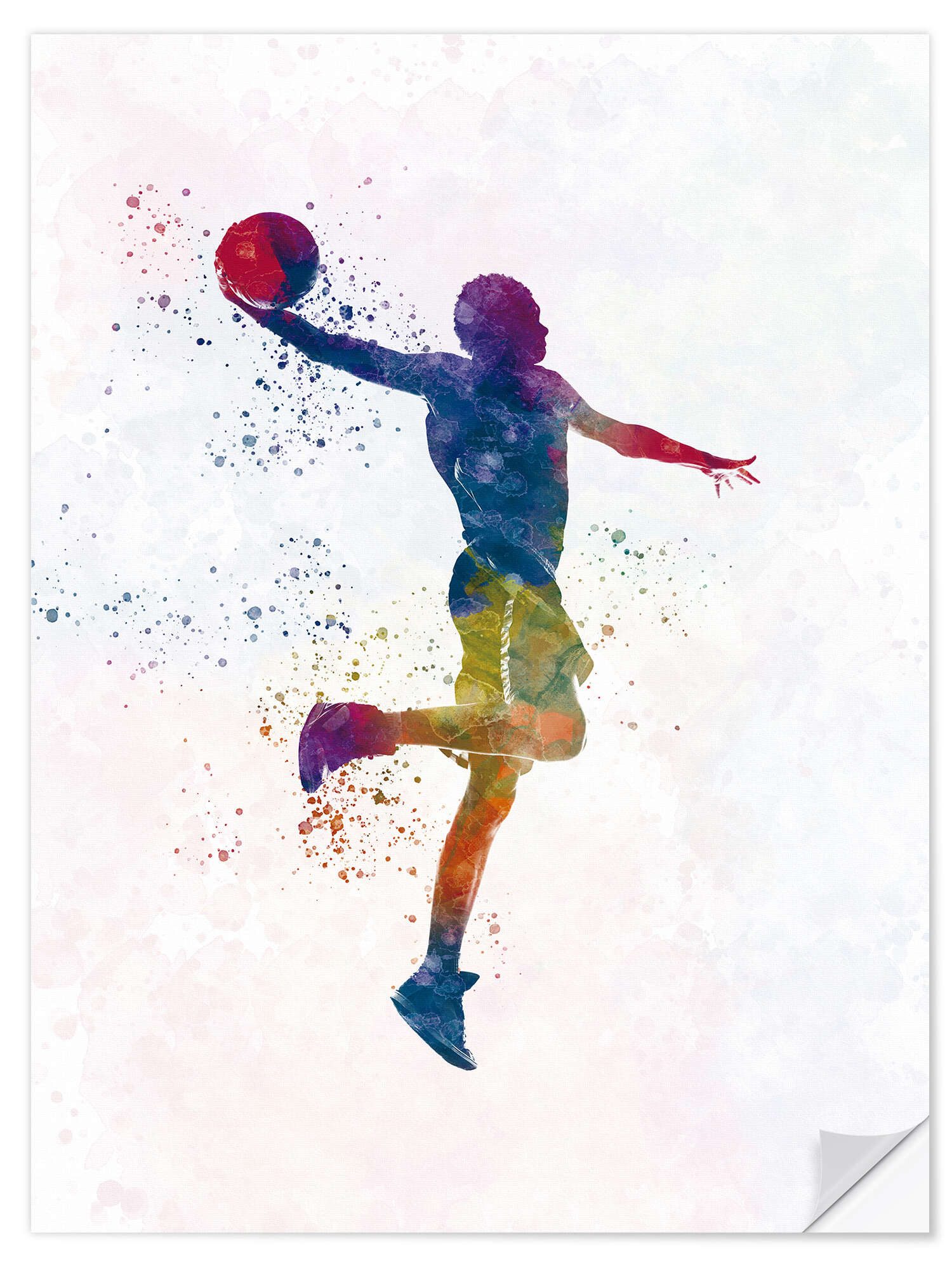 Posterlounge Wandfolie nobelart, Basketballspieler V, Fitnessraum Illustration
