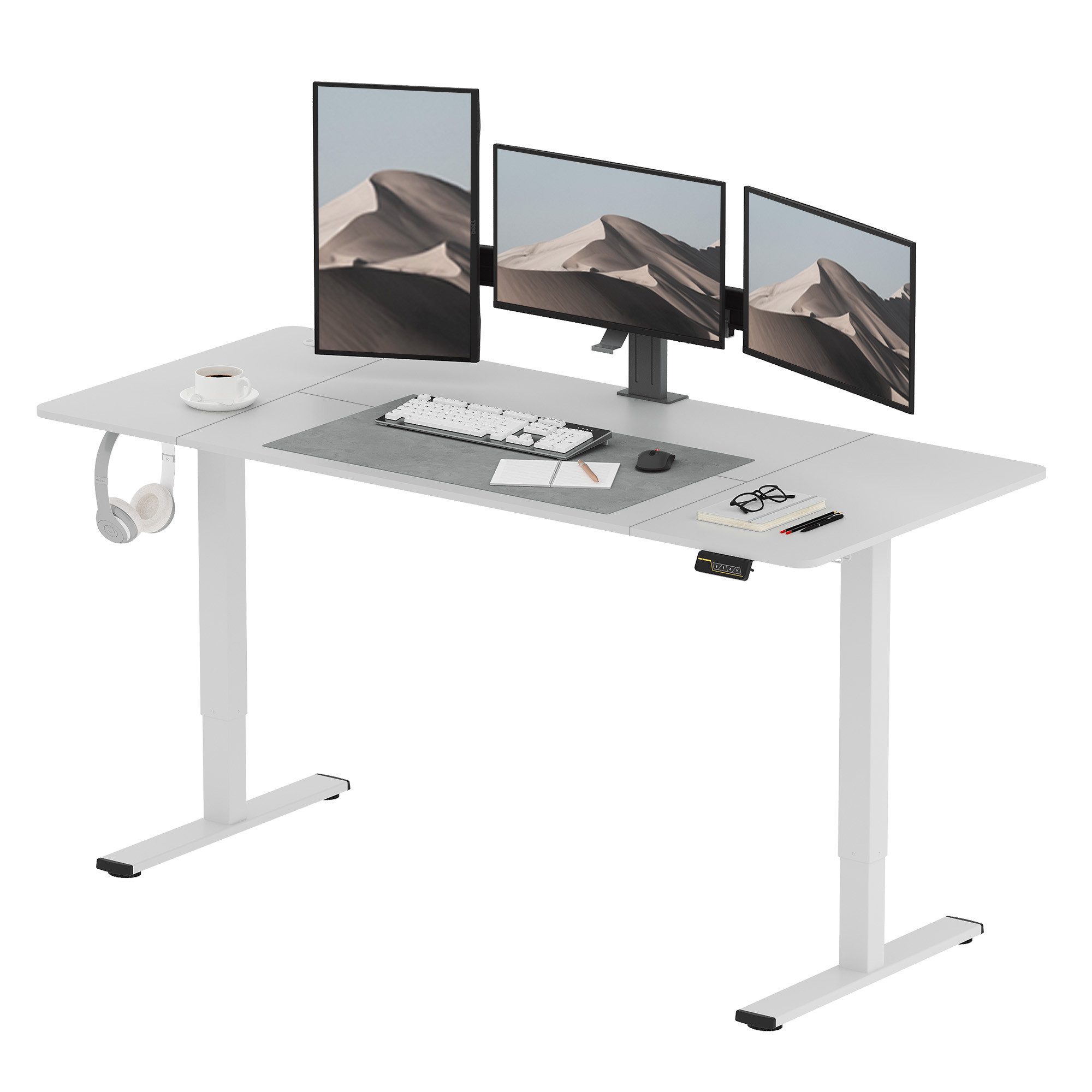 SANODESK Schreibtisch Schreibtisch Höhenverstellbar Elektrisch, Ergonomischer Steh-Sitz Tisch Computertisch mit Memory-Funktion