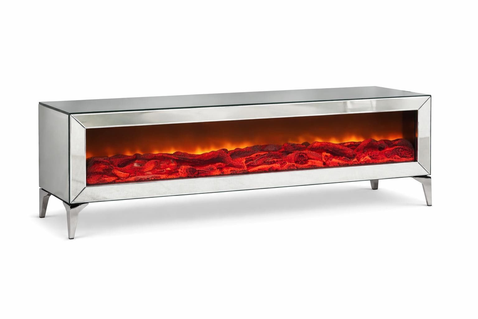 Xlmoebel Lowboard Elegantes TV-Lowboard in Silber mit modernem Design und Stauraum (TV-Lowboard, 199 x 41 x 62 cm), Made in Europa
