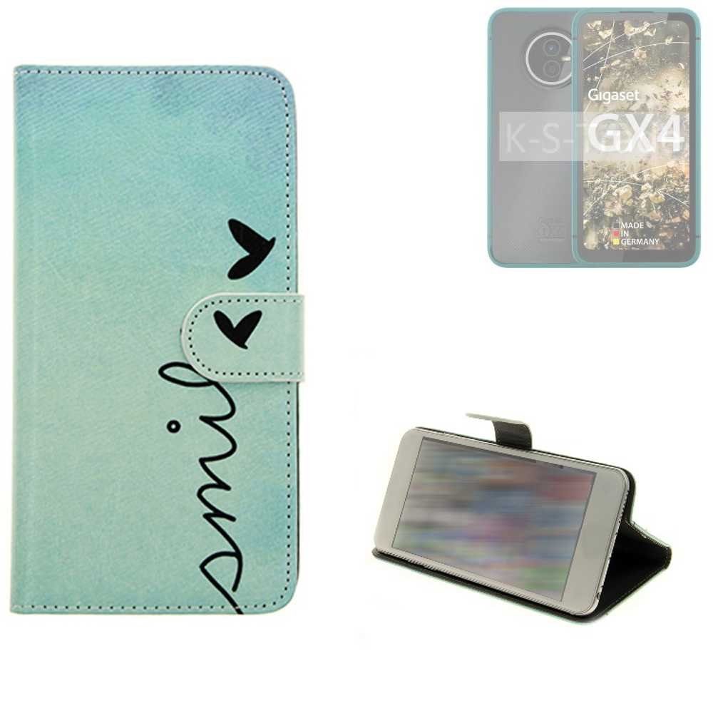 K-S-Trade Handyhülle für Gigaset GX4, Schutz Hülle Handy Hülle Hülle Handyhülle cover bookstyle Etui