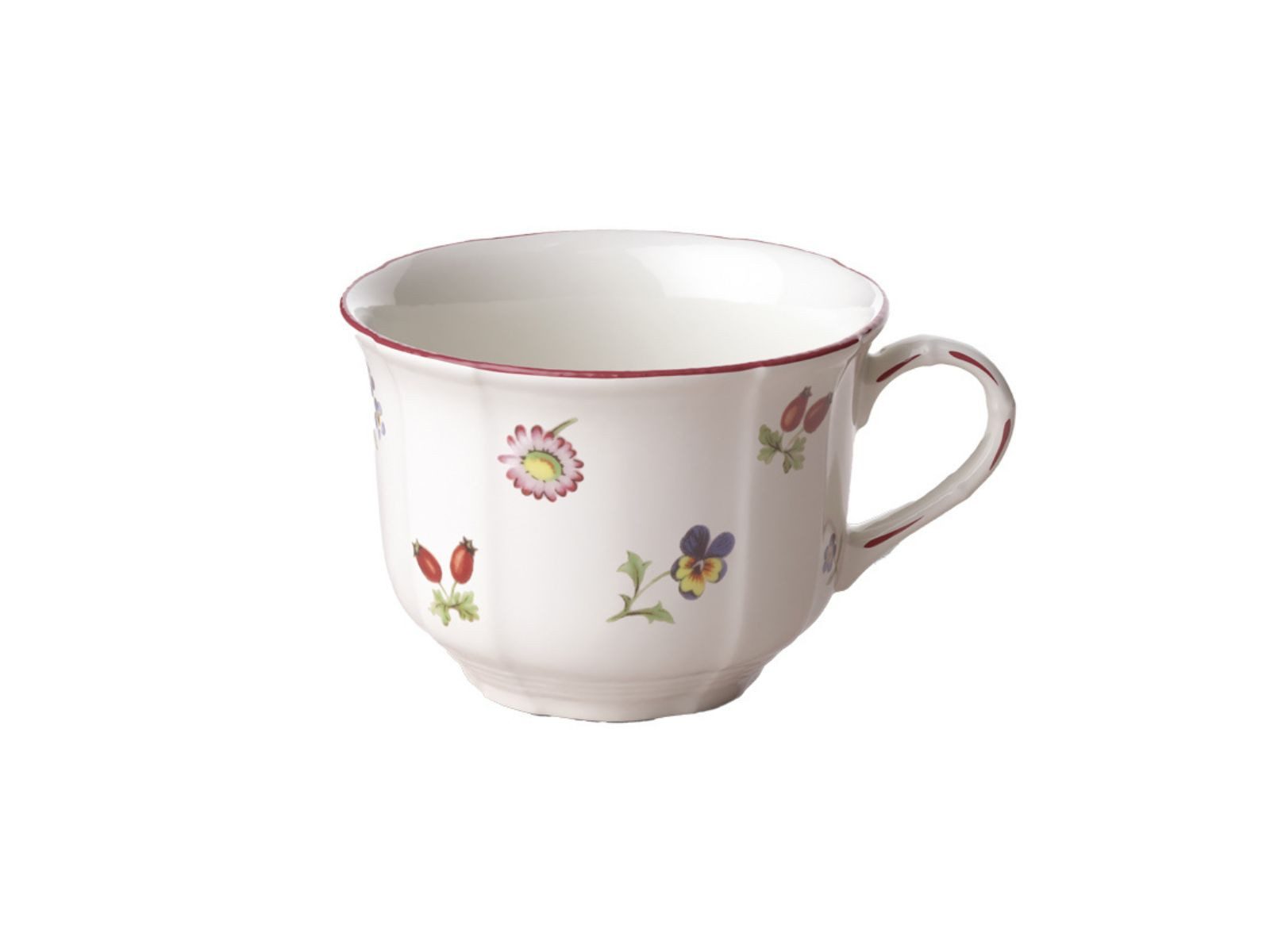 Villeroy & Boch Latte-Macchiato-Glas Petite Fleur Frühstücksobertasse 0,26l Set6, Premium Porcelain