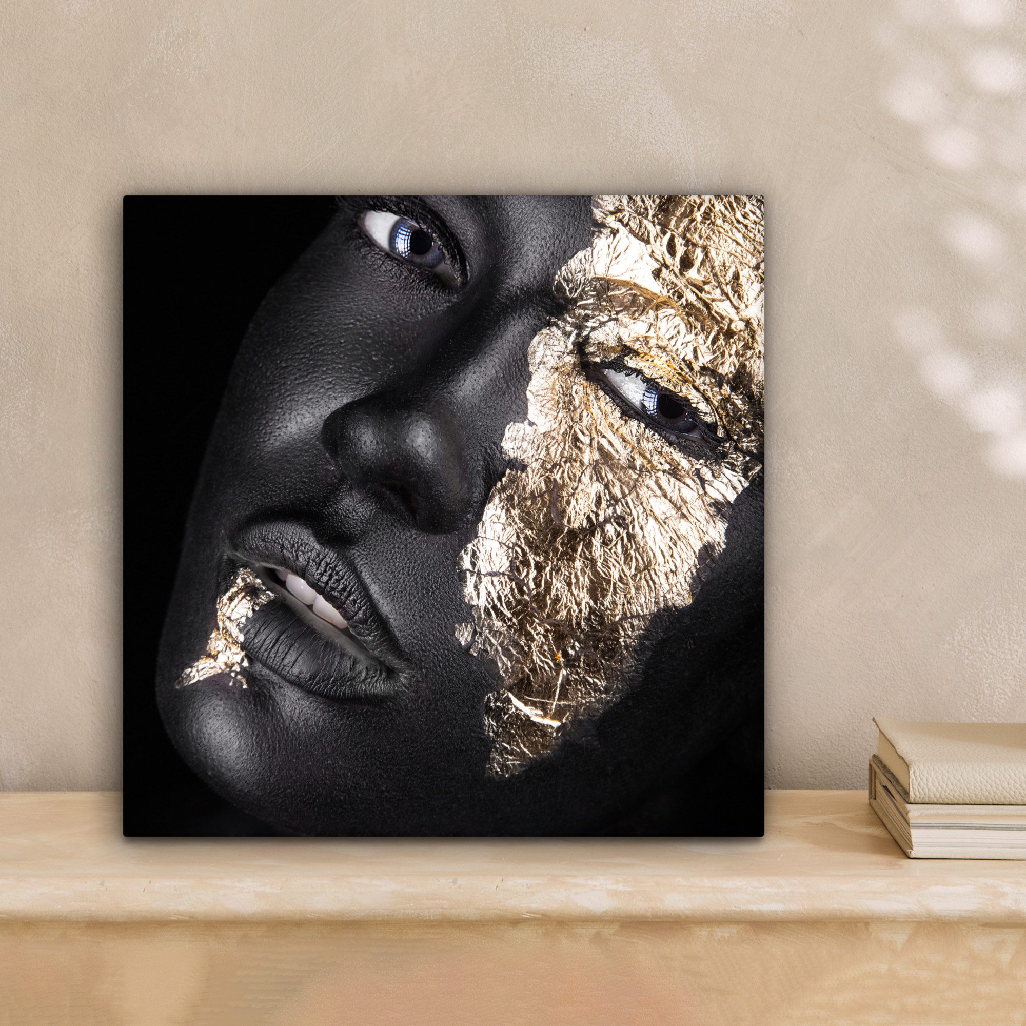 OneMillionCanvasses® Leinwandbild Frau - Gold - günstig online kaufen