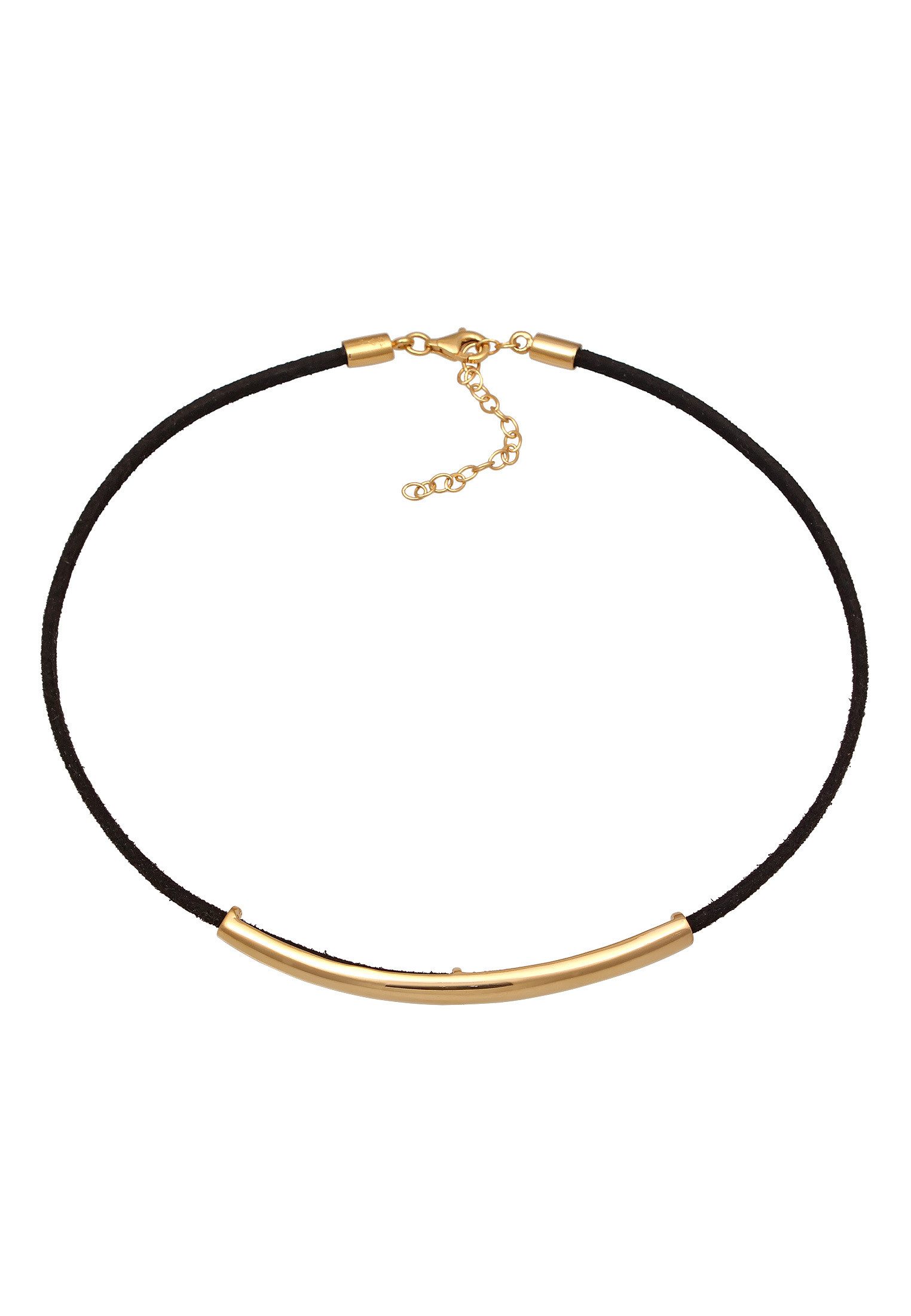 Elli Choker Veloureleder Synthetik Schwarz 925 Sterling Silber
