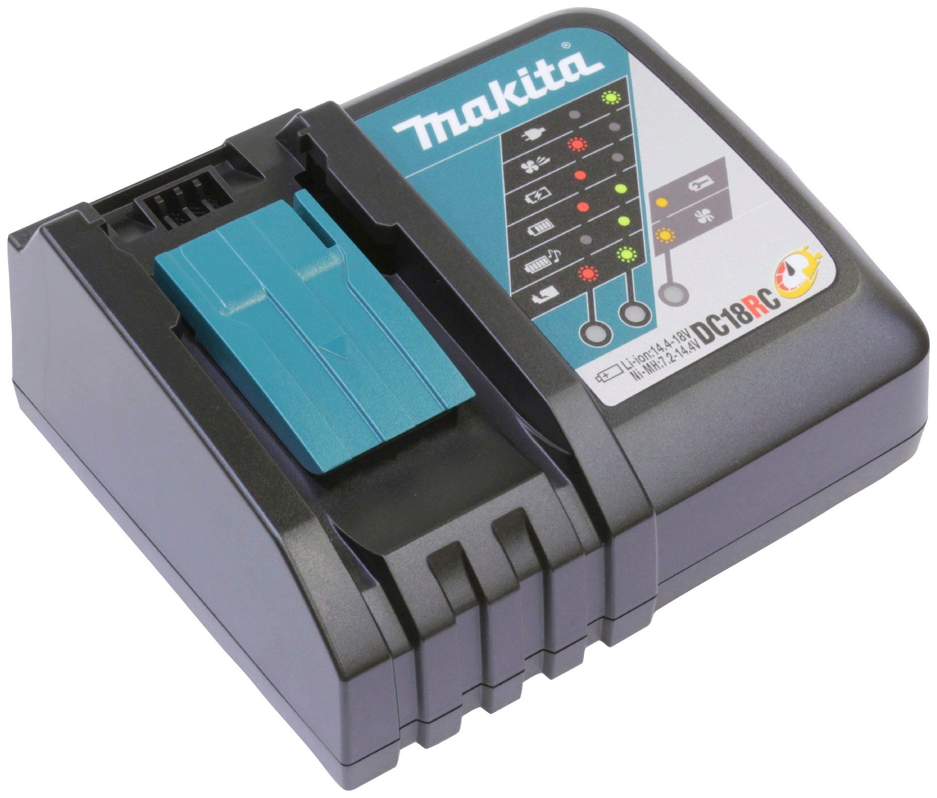 Makita 630718-5 Schnelllade-Gerät (für Akkus der LXT-Serie mit 14,4 V und 18 V)