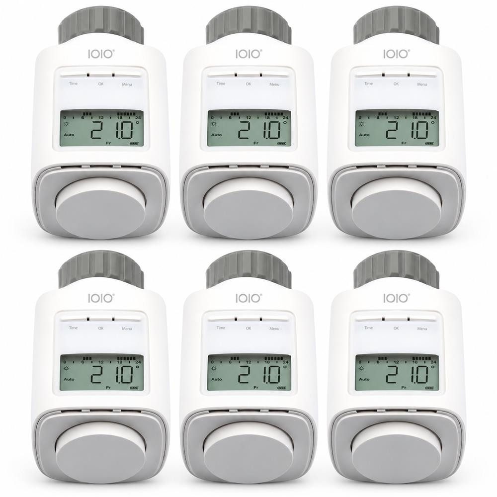 IOIO Heizkörperthermostat HT 2000/23 Heizungsthermostat digital programmierbar LCD Display, (6er Pack) Heizungsregler elektronisches Thermostat Batterie Heizkörper Regler