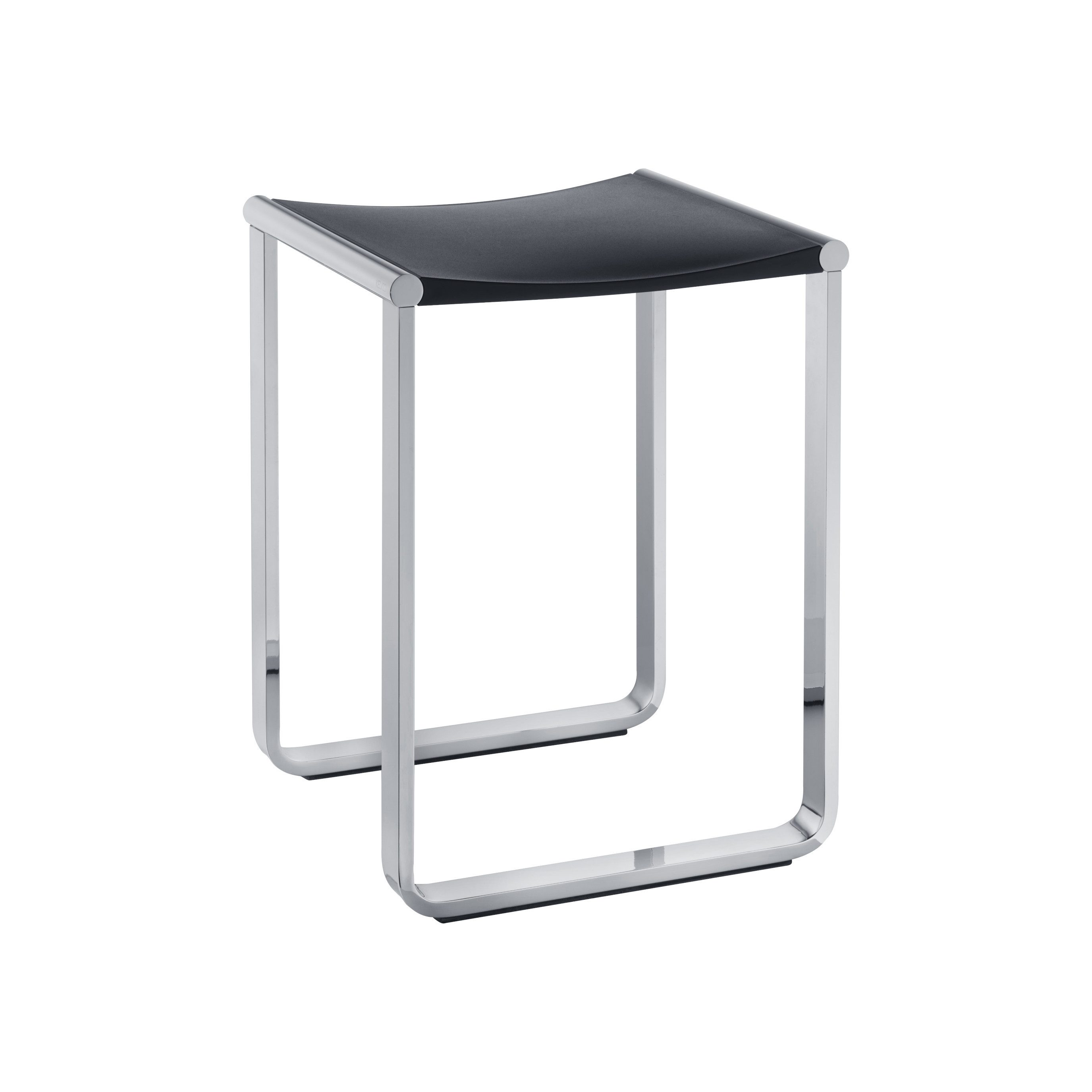 Keuco Dusch- und Badhocker Plan aus Aluminium, belastbar bis 100 kg, verchromt, bis 100 kg, Kunststoff Sitzfläche, 36,5 x 34 cm, anthrazit