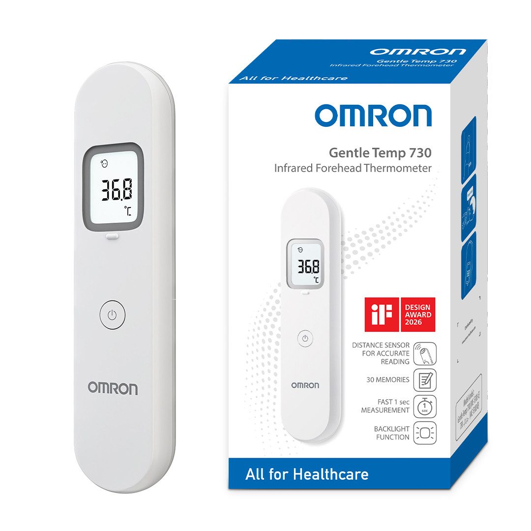 Omron Stirn-Fieberthermometer Gentle Temp 730, berührungsloses Infrarot-Thermometer mit Distanzsensor, schnelle, präzise, kontaklose Messung, geeignet für alle Altersgruppen
